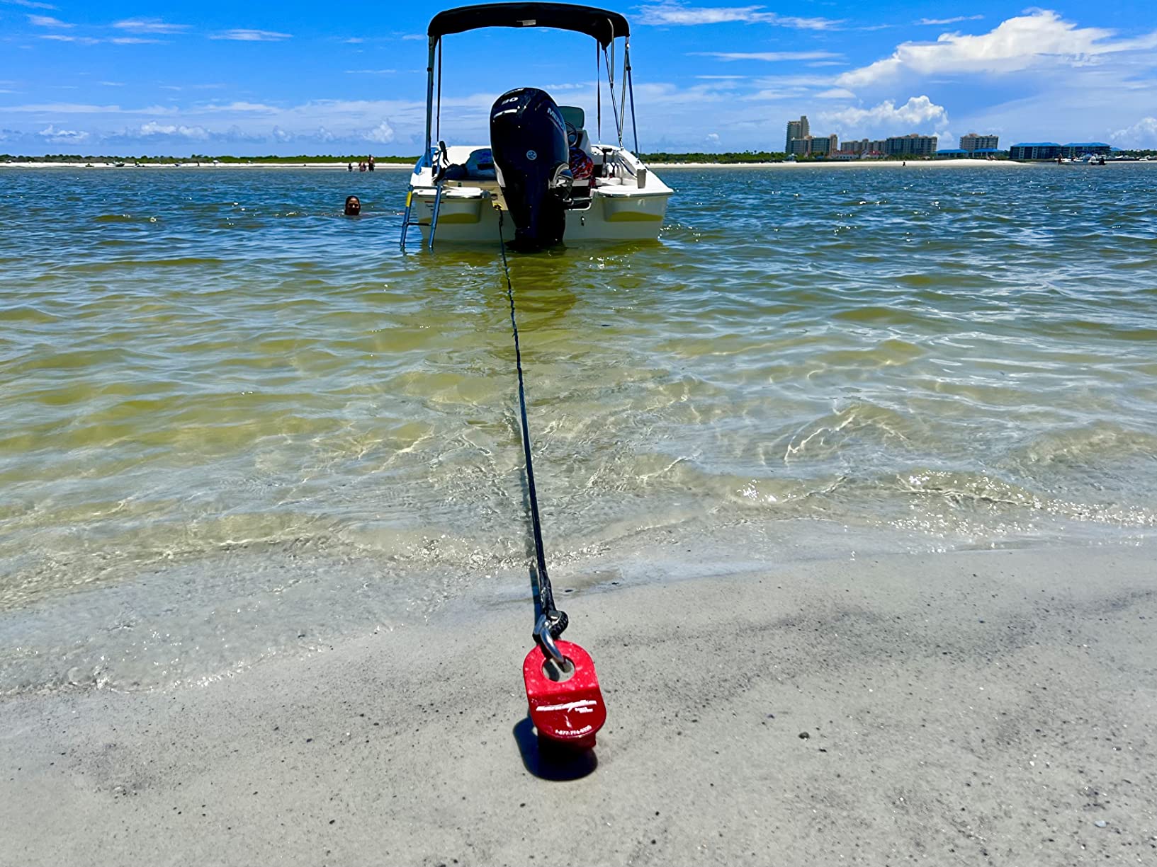 RainierSupplyCo Boat Anchor Rope - Double Braided Marine Rope Anchor Line - 50ft Nylon Boating Line with 316 Stainless Steel Thimble customer photo 1