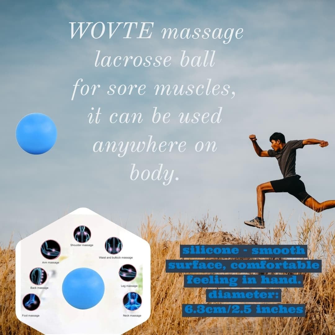 WOVTE Massage Lacrosse Ball Therapy for Sore Muscles Myofascial Release | Shoulders, Neck, Back, Foot, Body, Deep Tissue, Trigger Point, Muscle Knots, Yoga customer photo 1