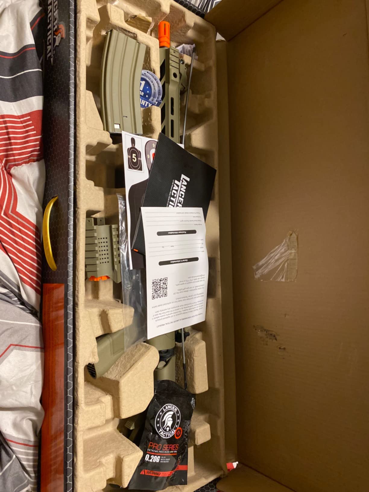Lancer Tactical Gen 2 Durable Airsoft M4 SPR Interceptor AEG Polymer- Full/Semi-Auto, 1000 Rounds Bag of 0.20g BBS, Battery & Charger Included customer photo 1