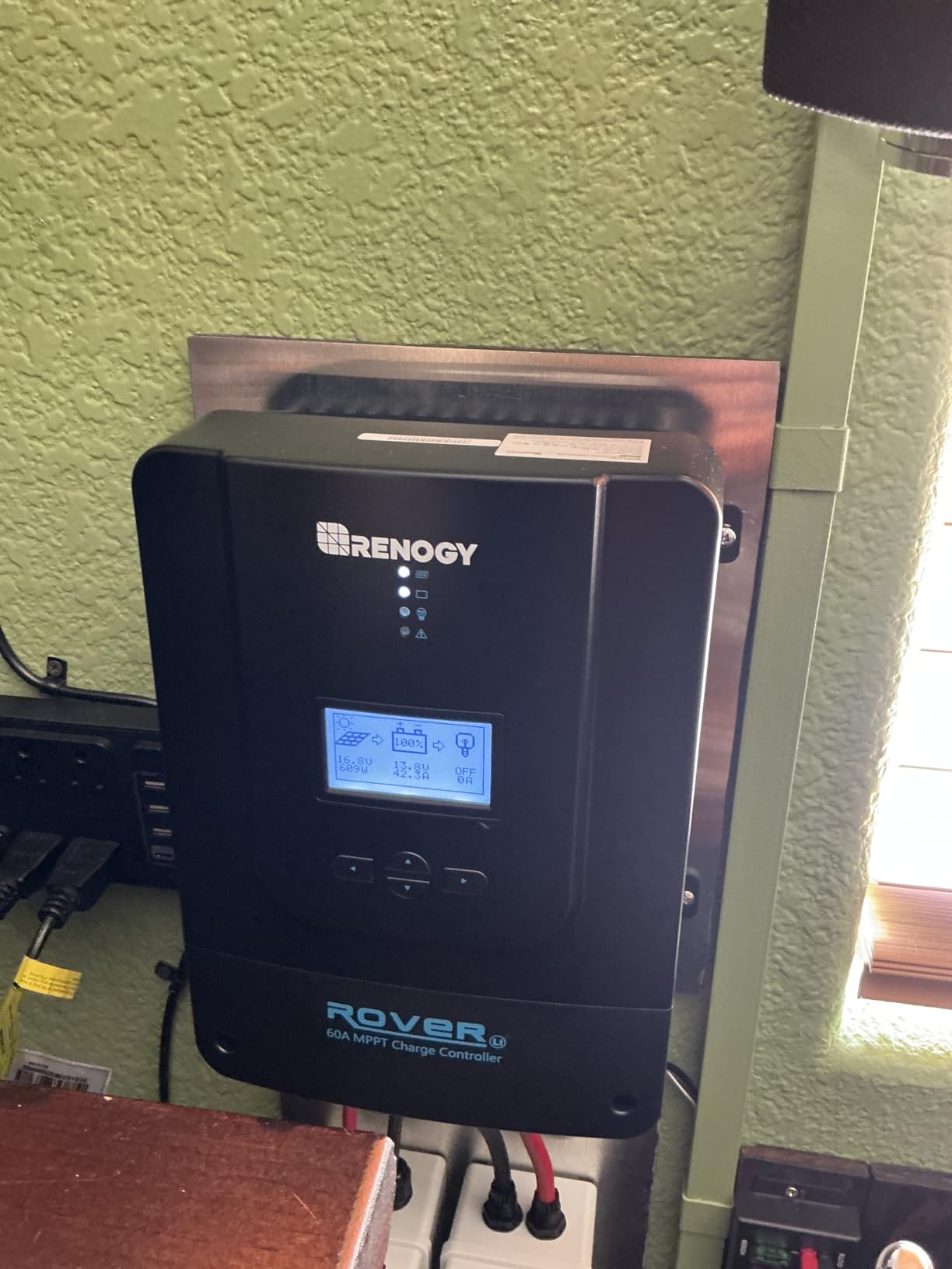 Renogy Rover MPPT Solar Charge Controller 60A 12/24/36/48V for Solar Panels | 150V PV input, AGM/Gel/Flooded (auto), Li (manual), MPPT 99%, overcharge/short protection, negative ground, for off-grid customer photo 1