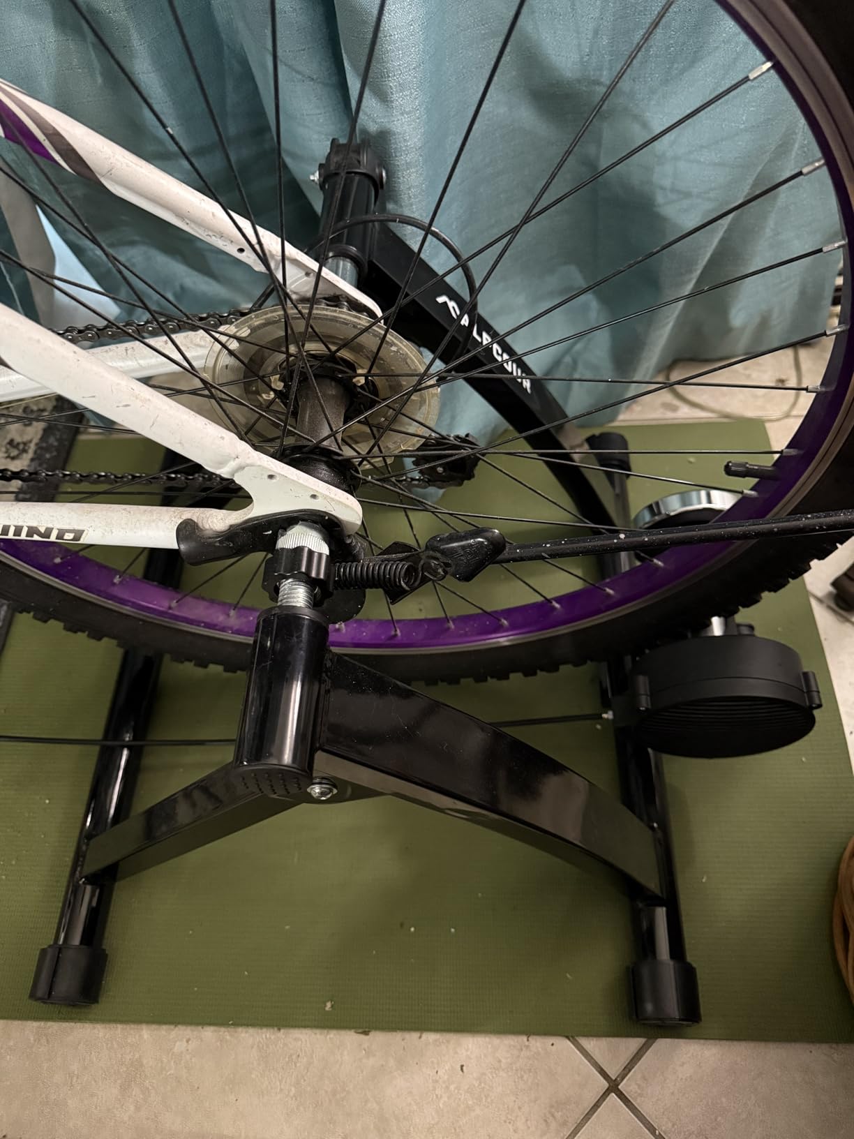 Alpcour Bike Trainer Stand for Indoor Riding - Portable Foldable Magnetic Stainless Steel Indoor Trainer customer photo 1