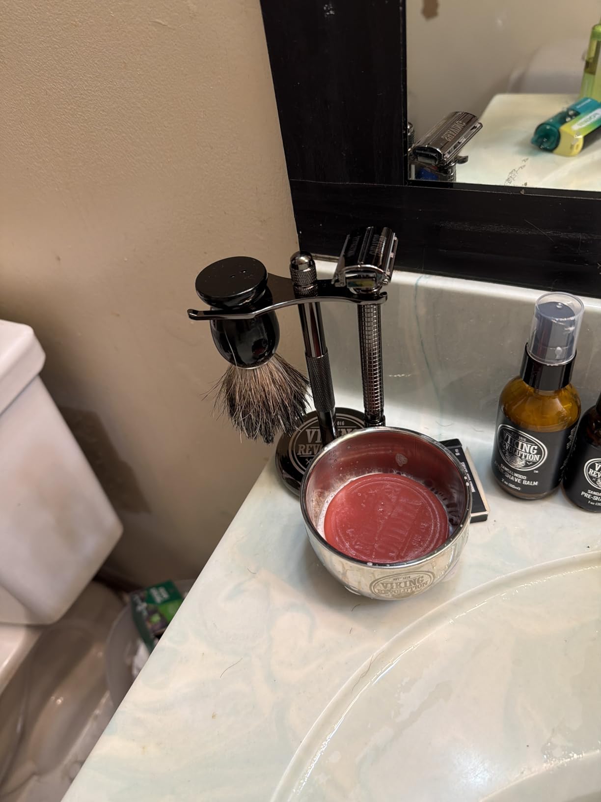 Viking Revolution Luxury Safety Razor Shaving Kit - 6 Piece Set | Includes Safety Razor, Stand, Bowl & Badger Brush - Plus After-Shave Balm & Pre-Shave Oil - Complete Wet Shave Kit customer photo 1