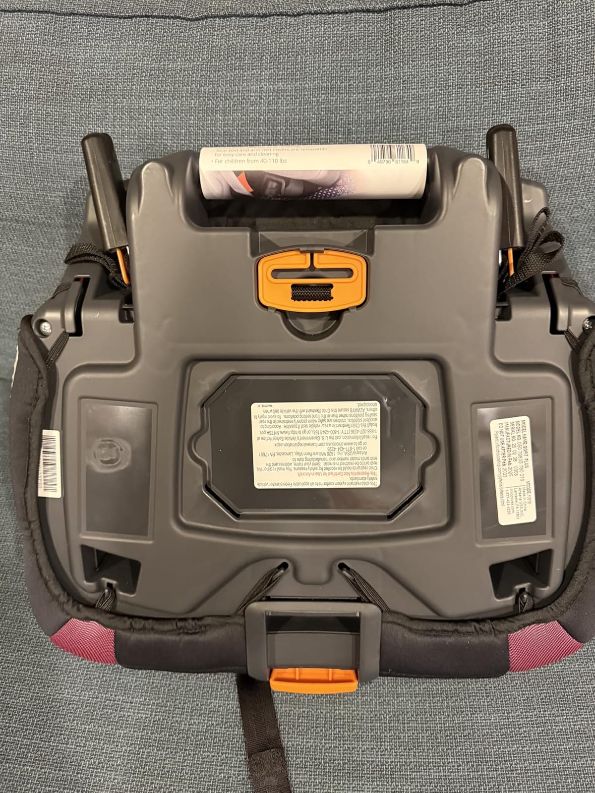 Chicco GoFit Plus Backless Booster Car Seat with Latch, 40-110 lbs | Stream/Blue, ErgoBoost contoured seat, quick-release LATCH, washable pad, 2 cup holders, ages 4+ customer photo 1