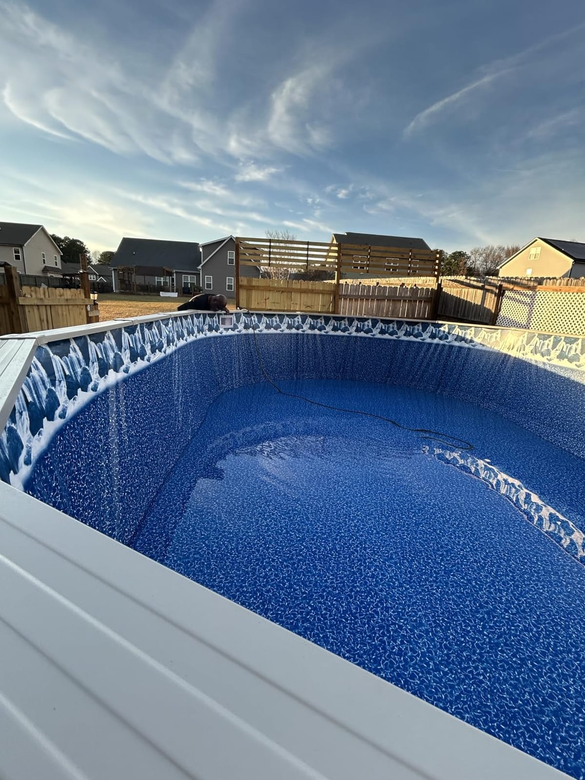 Meadows 24 ft Round Above Ground Swimming Pool with 52 Inch Steel Side Walls, 25 Gauge Overlap Liner and Widemouth Skimmer customer photo 1