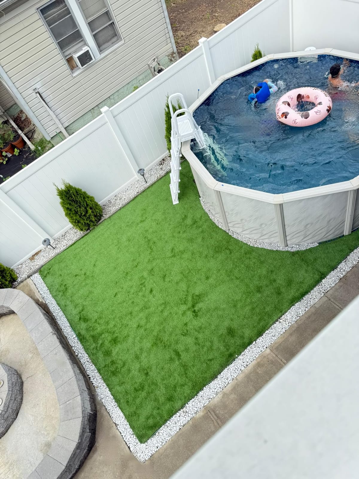 Meadows 24 ft Round Above Ground Swimming Pool with 52 Inch Steel Side Walls, 25 Gauge Overlap Liner and Widemouth Skimmer customer photo 2