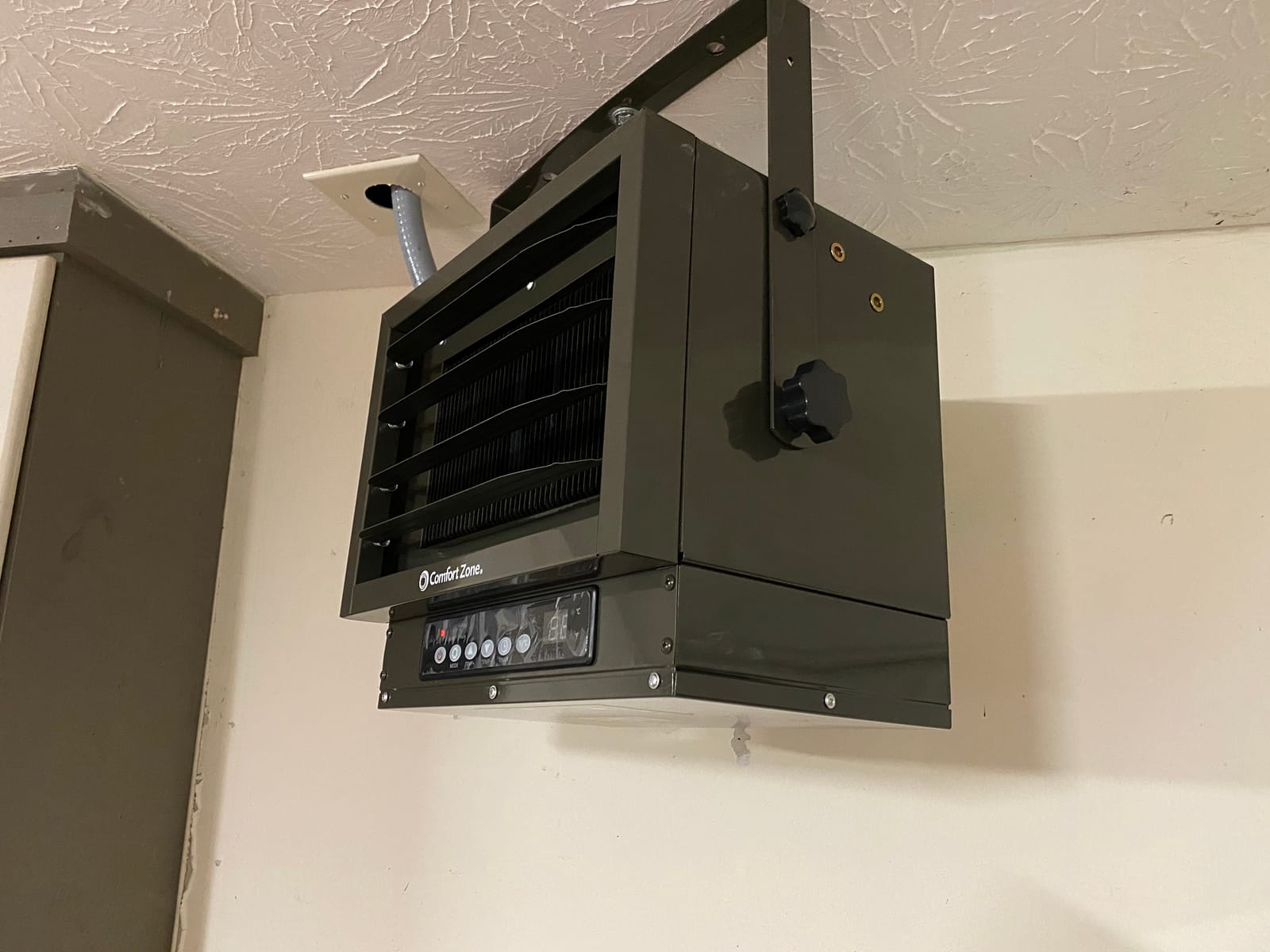 Comfort Zone Hard-Wired Ceiling Mount Garage Space Heater with Remote, 7,500 Watt, 240 Volt, Fan-Forced, Overheat Protection, Digital Thermostat, 12-Hour Timer, Ideal for Garage & Workshop, CZ230ER customer photo 2