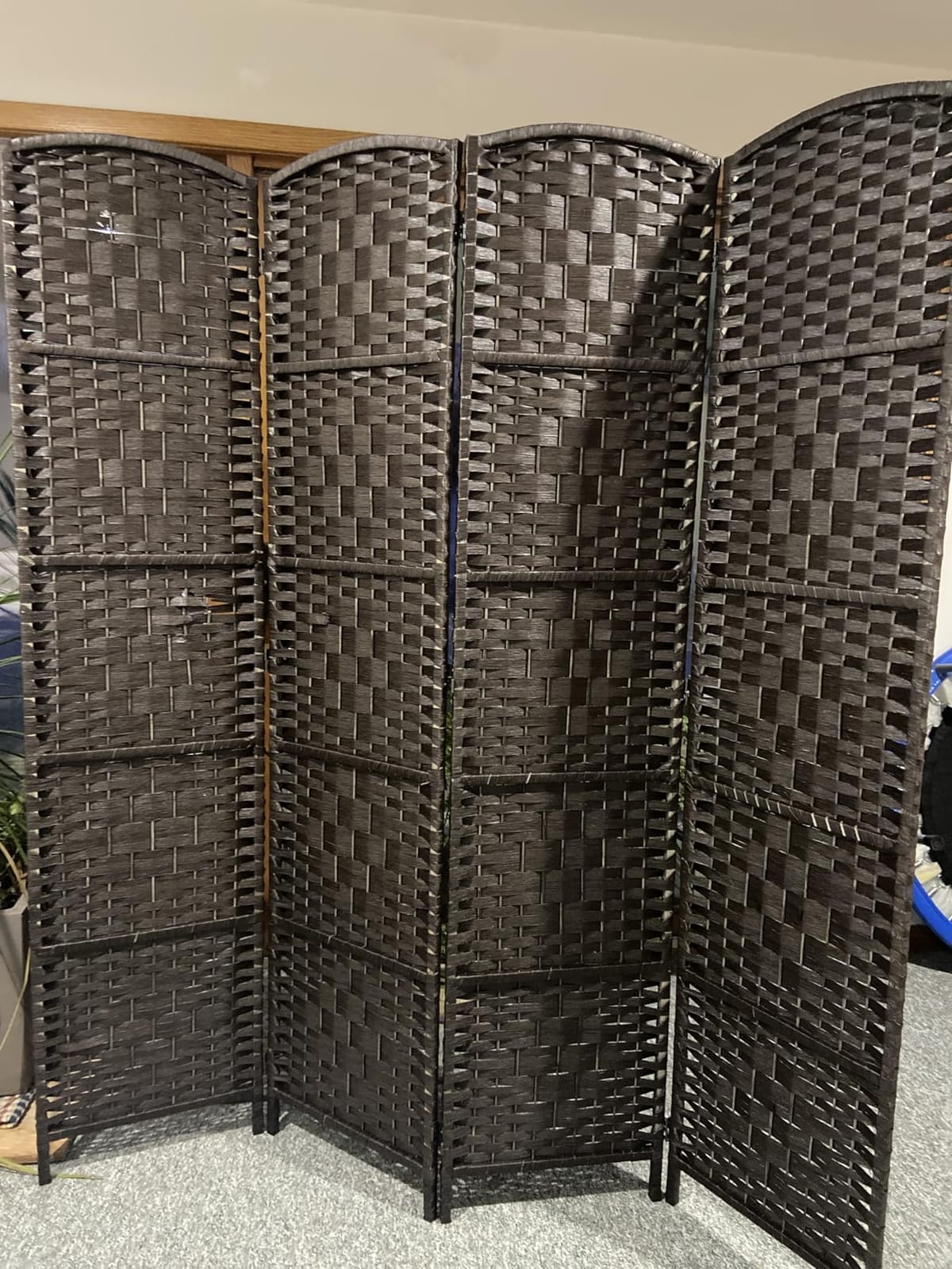 RHF Room Divider Panel, 4 Panel Partition Room Dividers Screen, Dark Mocha | 16in Privacy Screen Panel, 6ft Tall Temporary Wall Divider, Room Separation, Foldable Partition, Room Dividers, Space Separator customer photo 1