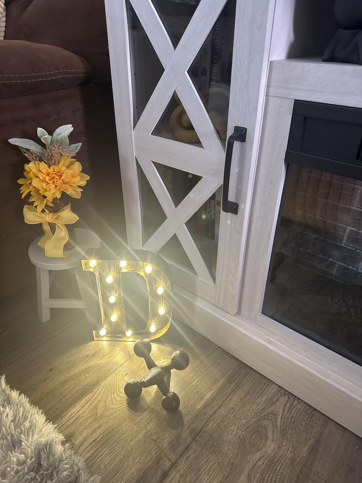 Pooqla Vintage Light Up Marquee Letters with Lights - Illuminated Industrial Style Lighted Alphabet Letter Signs - Coffee Bar Apartment Bedroom Wall Home Initials Decor A-Z customer photo 1