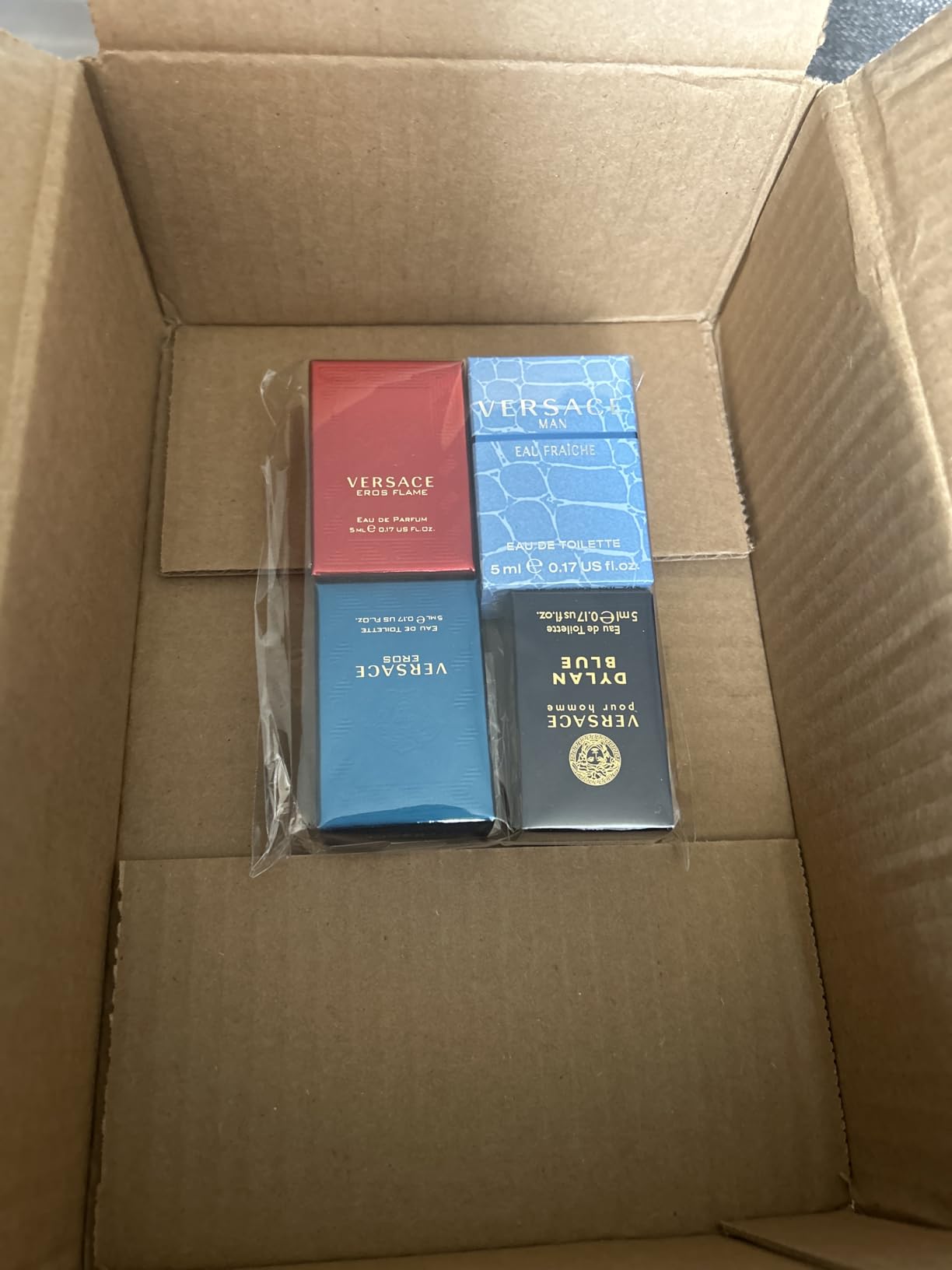 Versace 4 Piece Mini Gift Set for Men | Eau Fraiche & Eros Flame, Travel Size Fragrance Sampler, EDT & EDP Splash Bottles, Designer Perfume Collection for Him customer photo 1