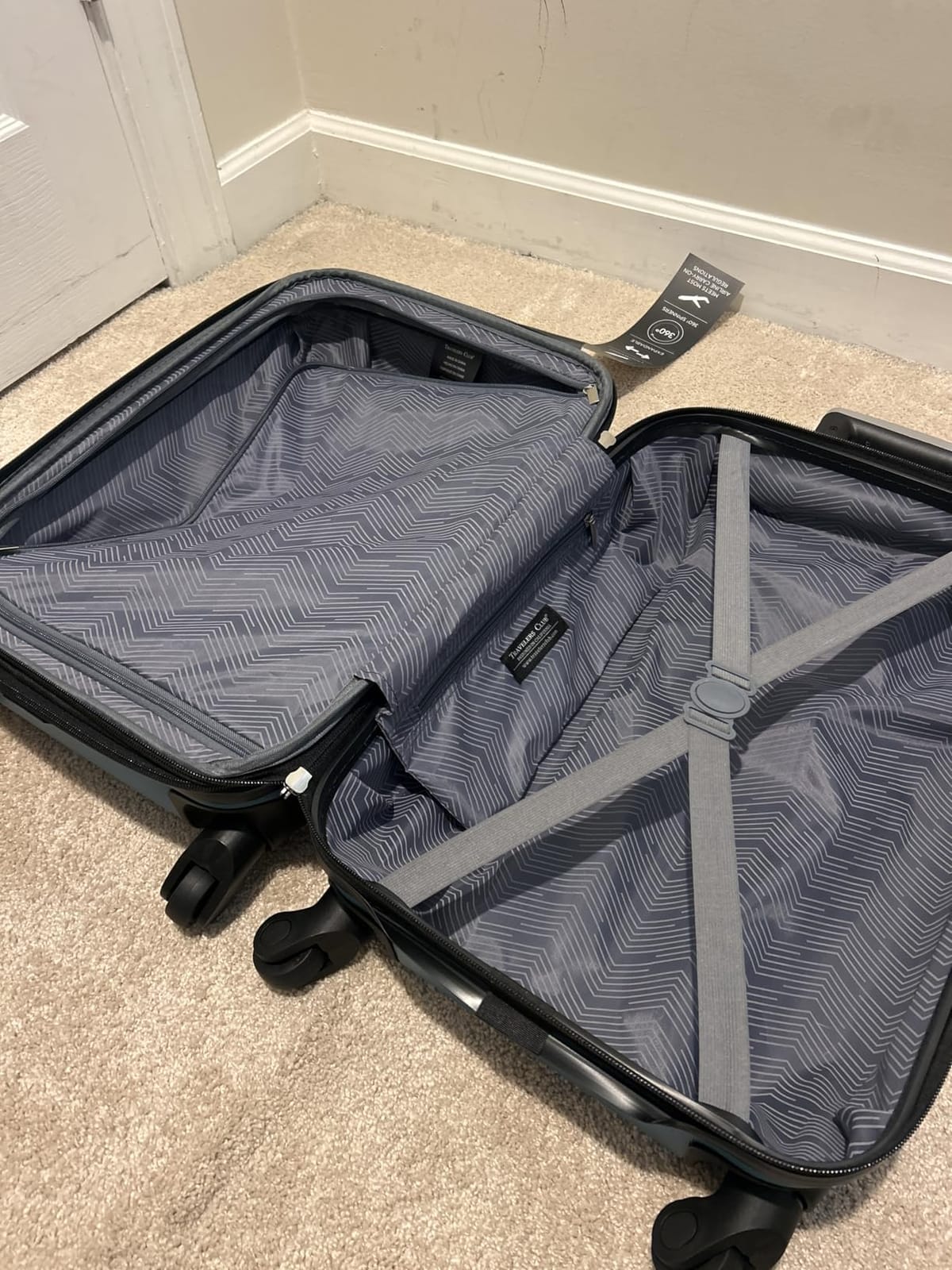 Travelers Club Chicago Hardside Expandable Spinner Luggage, Teal, 3 Piece Set (20