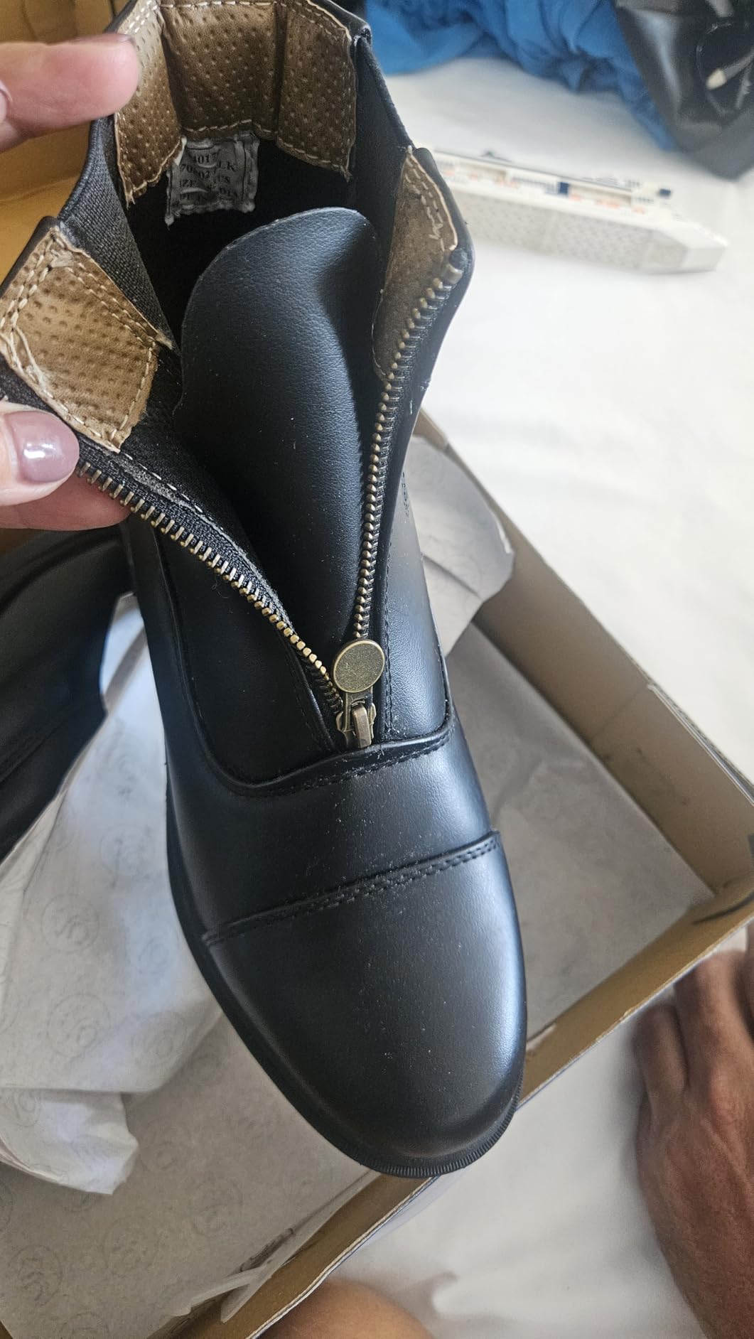 Ovation Women's Lightweight Stylish Equestrian Horse Riding Ankle Length Synthetic Vega Leather Quantum Zip Paddock Boots customer photo 1
