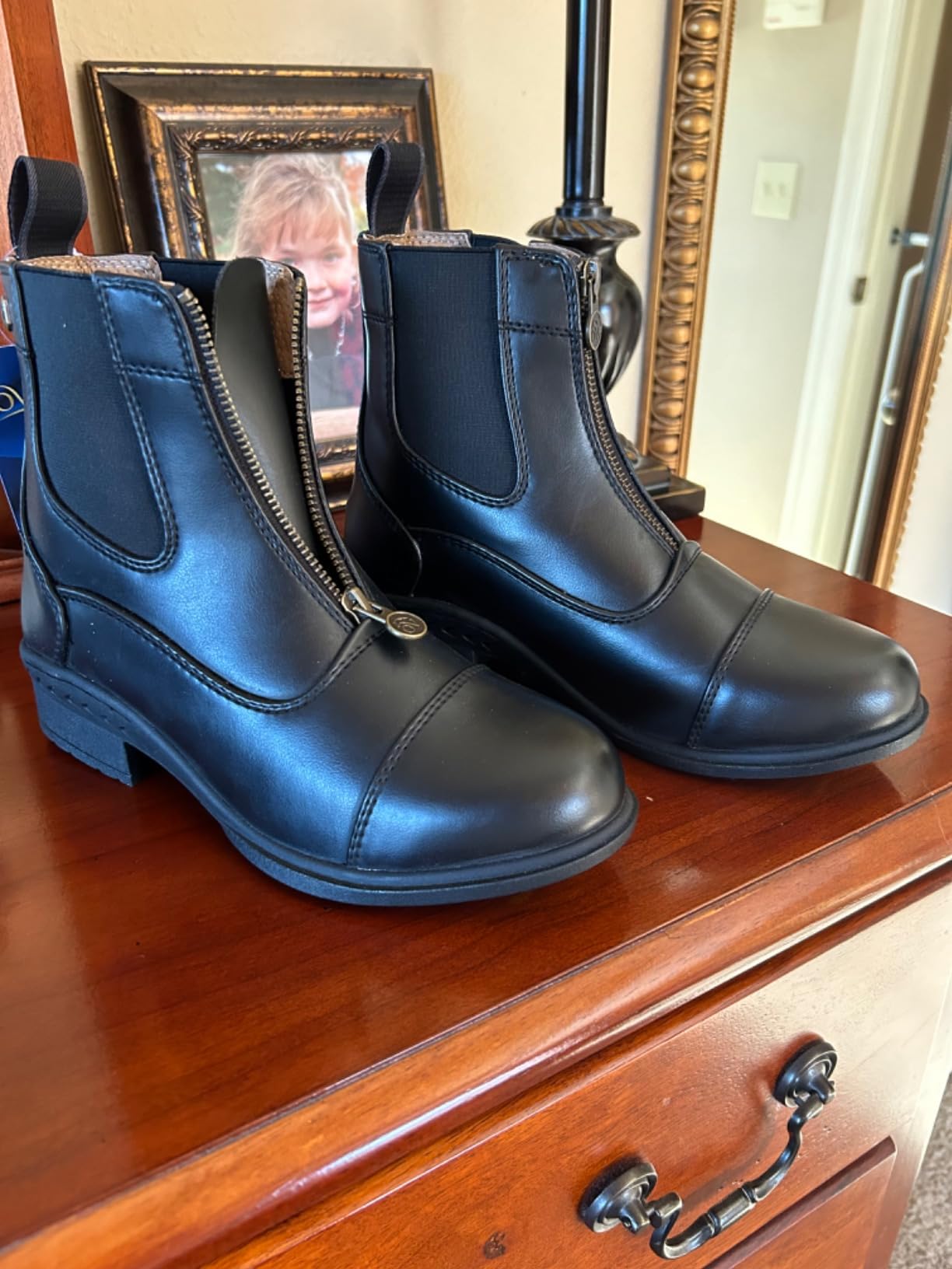 Ovation Women's Lightweight Stylish Equestrian Horse Riding Ankle Length Synthetic Vega Leather Quantum Zip Paddock Boots customer photo 2