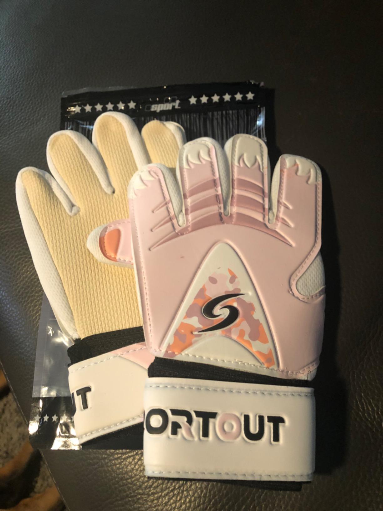 Goalkeeper Gloves for Kids Children Youth Soccer Goalie Gloves Strong Grips | Double Wrist Protection, Non-Slip Wear Resistant Latex Material, Goalie Gloves Youth for Goalkeeper Training or Competition customer photo 2