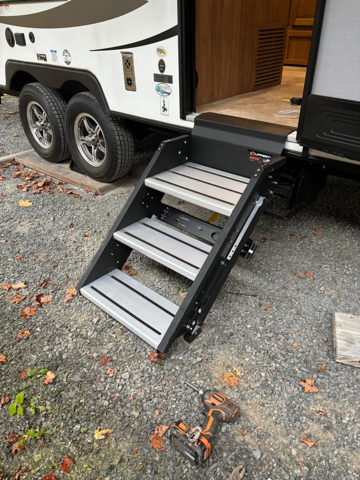 Lippert Components - 791572 Solid Step Triple Step for RV and Travel Trailer Entry Doorway Black 26-inch customer photo 2