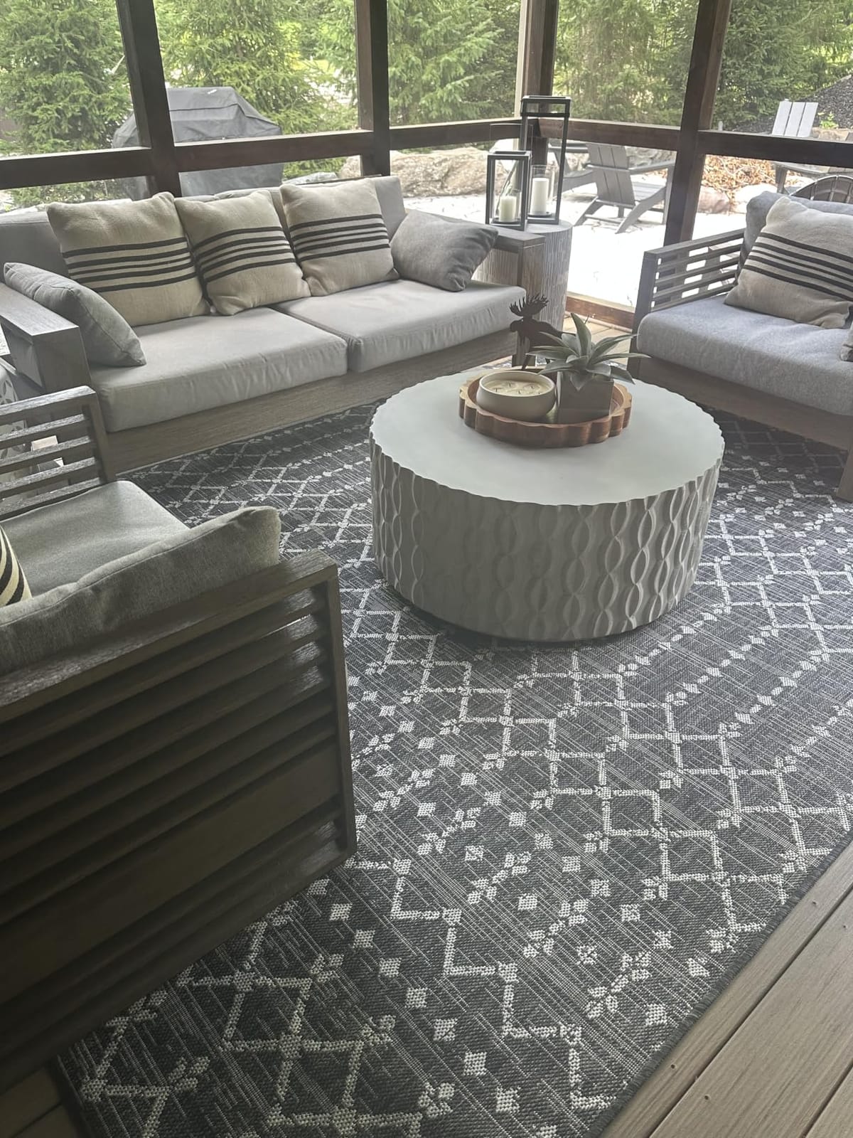 JONATHAN Y Moroccan Geometric Indoor Outdoor Area Rug 8X10 Natural/Black, Ourika Textured Weave for Backyard, Patio, Porch, Easy-Cleaning, High Traffic, Pet-Friendly, Non-Shedding (SMB108D-8) customer photo 1