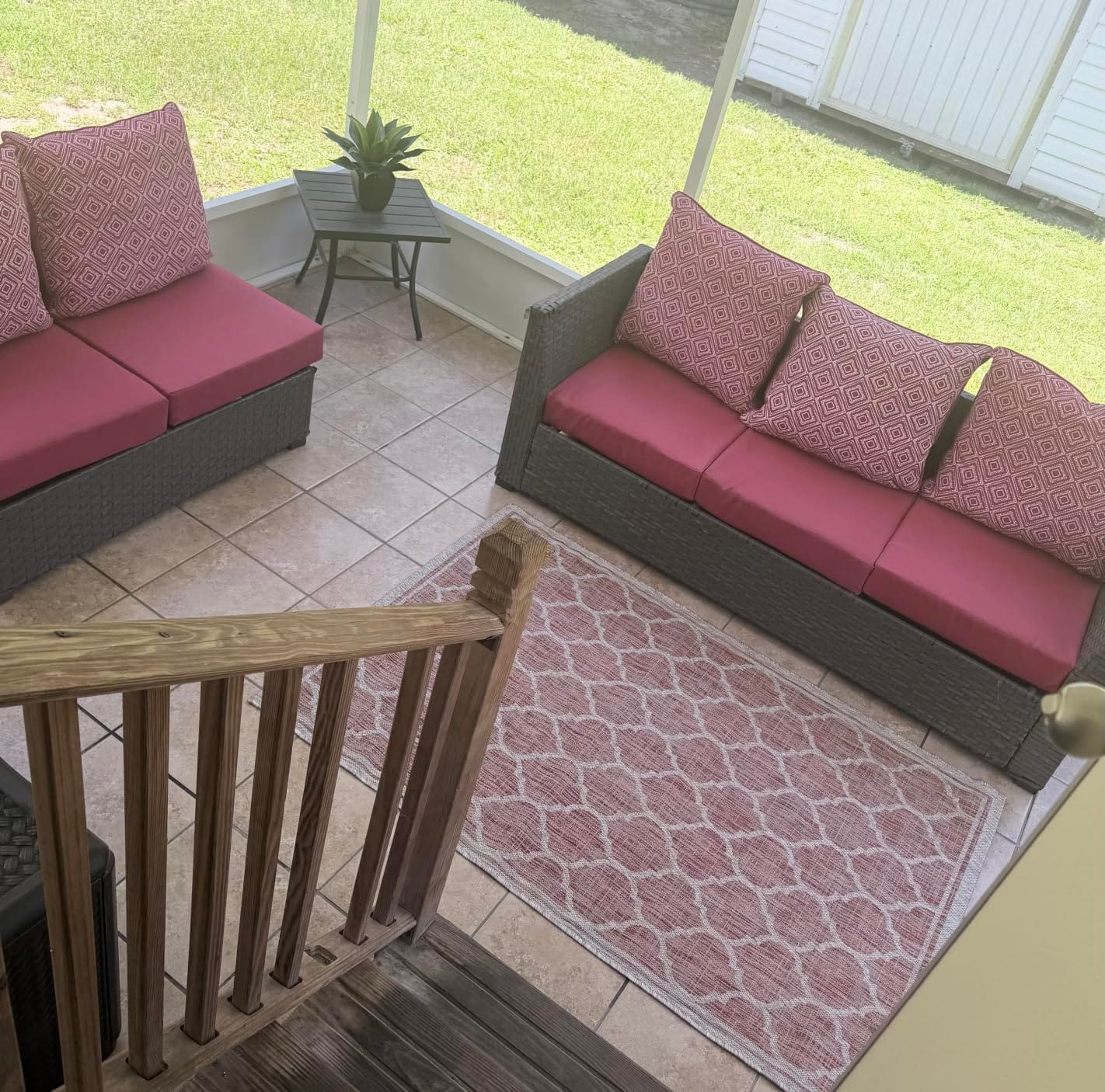 JONATHAN Y Moroccan Trellis Indoor Outdoor Area Rug 8X10 Navy/Gray, Trebol Textured Weave for Backyard, Patio, Porch, Easy-Cleaning, High Traffic, Pet-Friendly, Non-Shedding (SMB109D-8) customer photo 1