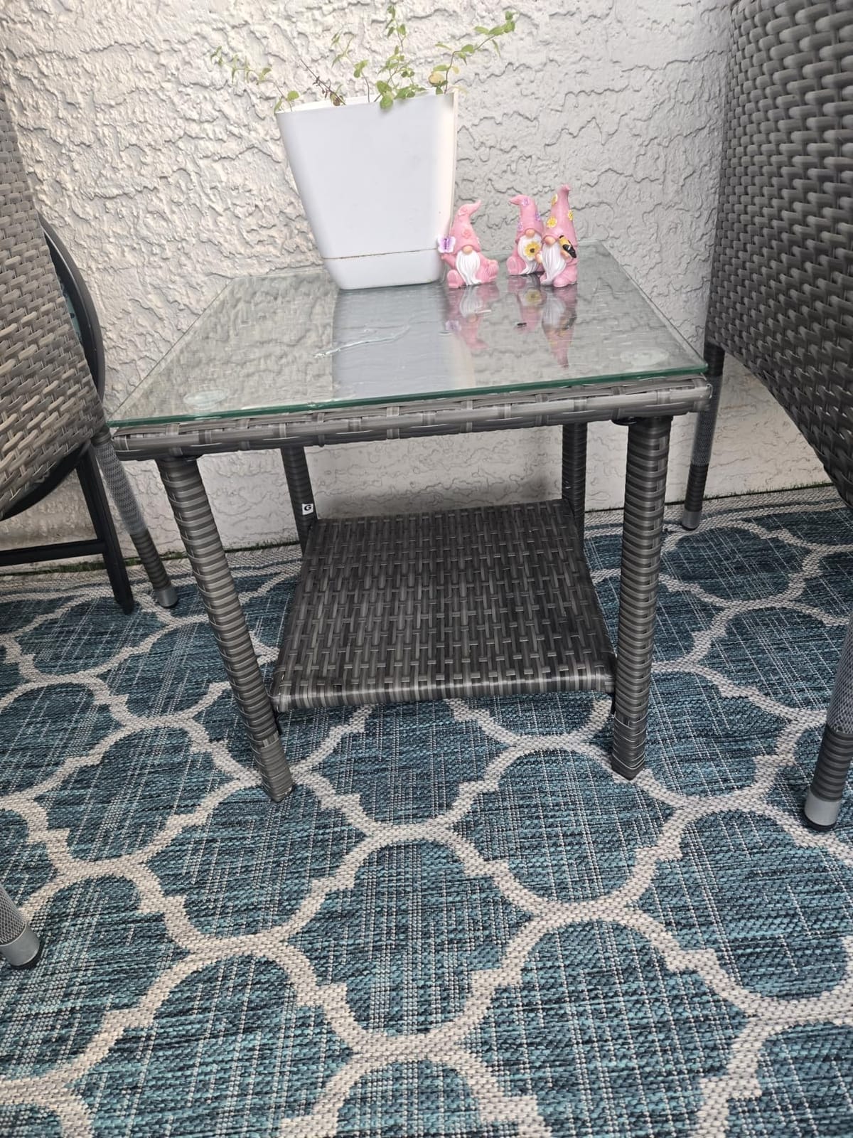 JONATHAN Y Moroccan Trellis Indoor Outdoor Area Rug 8X10 Navy/Gray, Trebol Textured Weave for Backyard, Patio, Porch, Easy-Cleaning, High Traffic, Pet-Friendly, Non-Shedding (SMB109D-8) customer photo 2