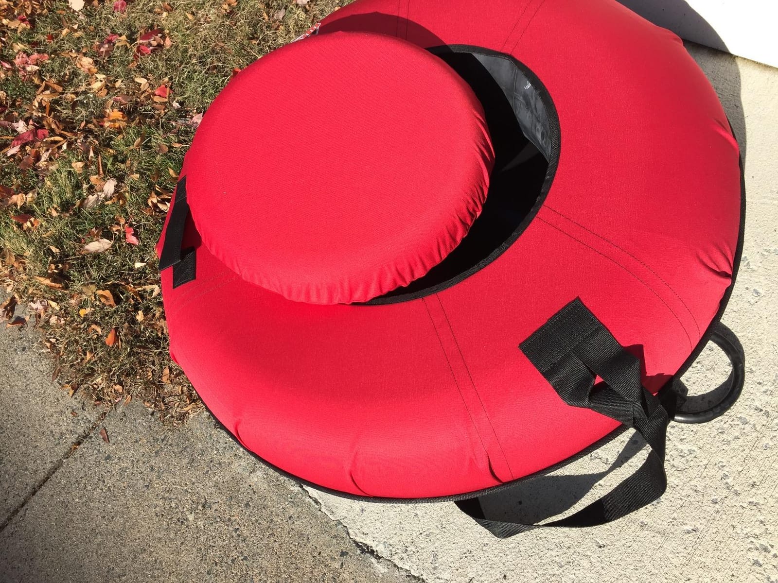 Flexible Flyer Heavy-Duty Commercial Grade Winter Snow Tube - Hard Plastic Bottom Inflatable Adult Sled customer photo 2