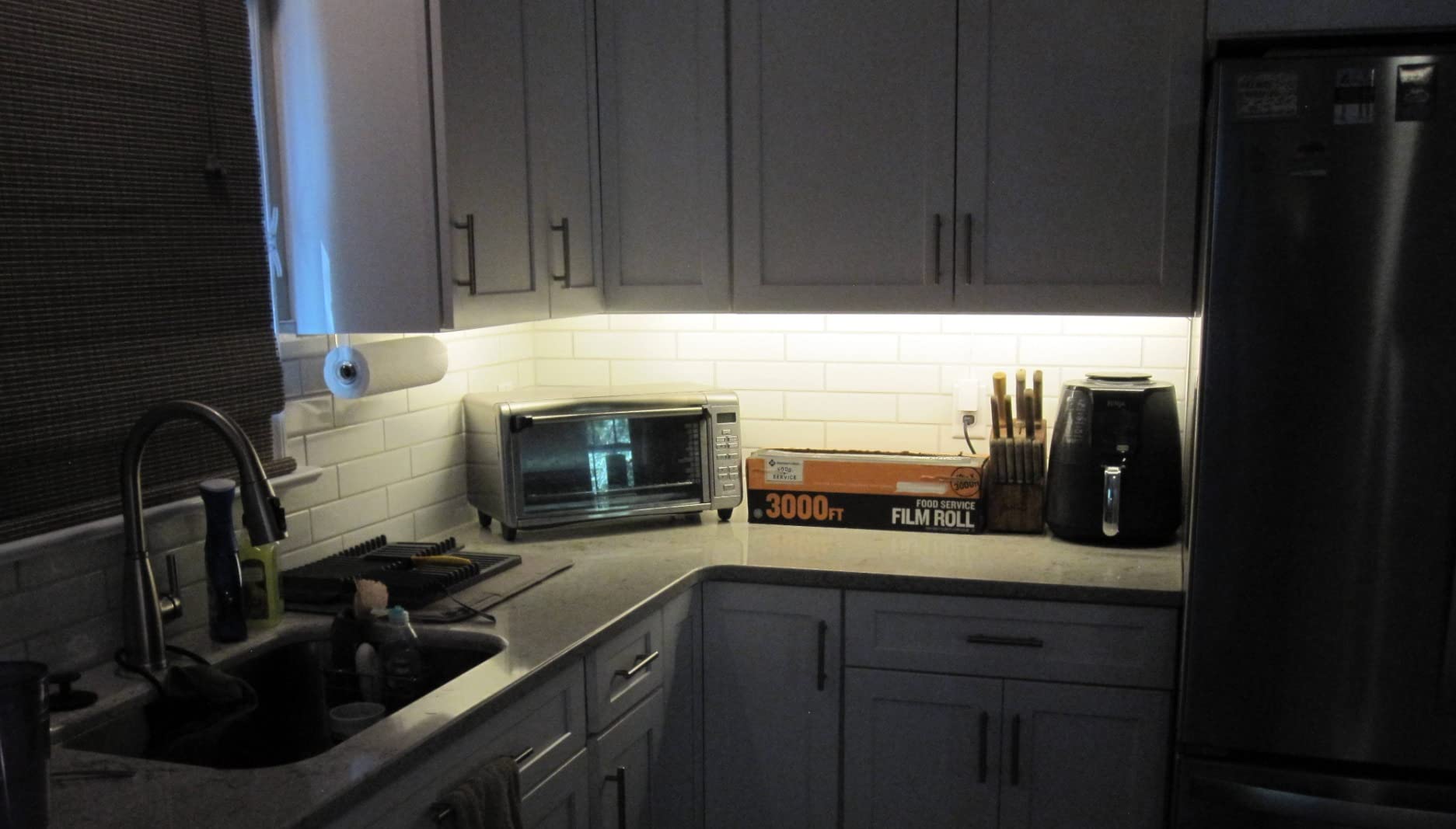WOBANE Under Cabinet LED Lighting Kit, Dimmable Strip Lights with RF Remote | 6PCS 20inch, 24W Adapter, Hidden 2700K Warm White Set, 1500lm, Timing, Bright, Kitchen, Counter, Shelf, Showcase customer photo 2