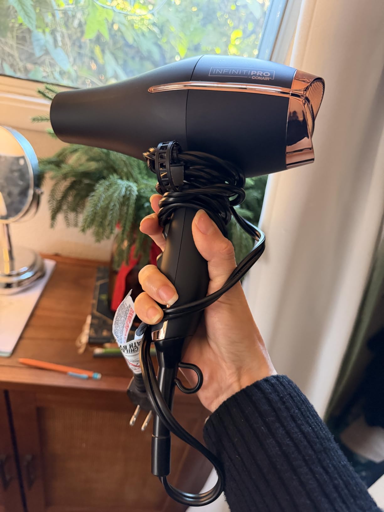 Conair InfinitiPRO Hair Dryer with Diffuser & Concentrator, 1875W, Black customer photo 1