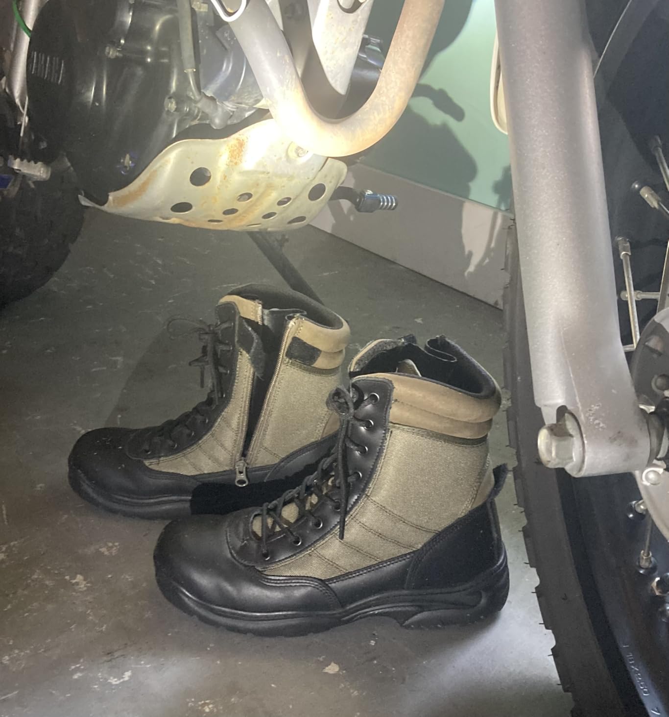 NORTIV 8 Men's Military Tactical Work Boots | Side Zipper Leather Motorcycle Combat Boots customer photo 1