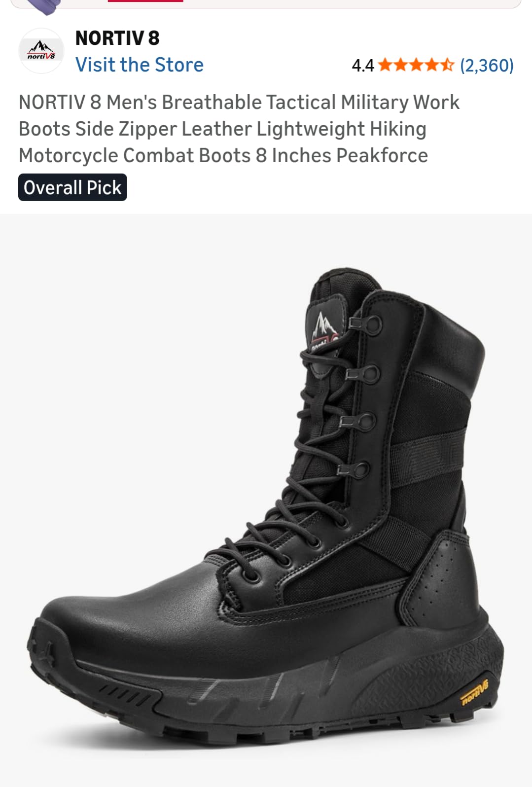 NORTIV 8 Men's Military Tactical Work Boots Hiking Side Zip Response customer photo 2