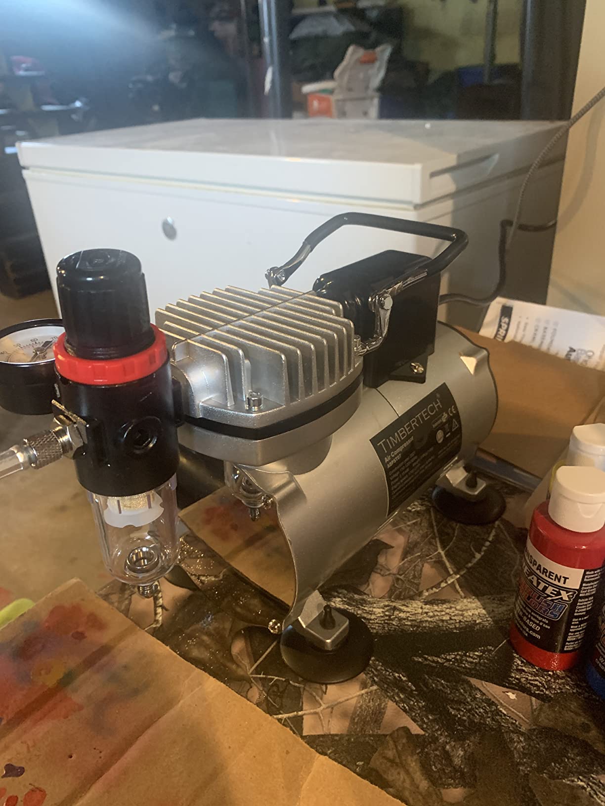 Timbertech Upgraded Basic Airbrush Compressor ABPST07, Quiet Powerful 1/6hp Portable Compressor with Motor Cool Dawn Fan customer photo 2