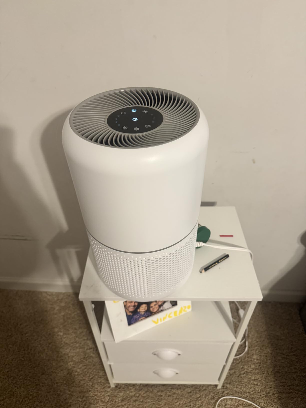 LEVOIT Air Purifier for Home Allergies and Pets Hair Smokers in Bedroom, H13 True HEPA Filter, 24db Filtration System Cleaner Odor Eliminators, Remove 99.97% Dust Smoke Mold Pollen, Core 300, White customer photo 1