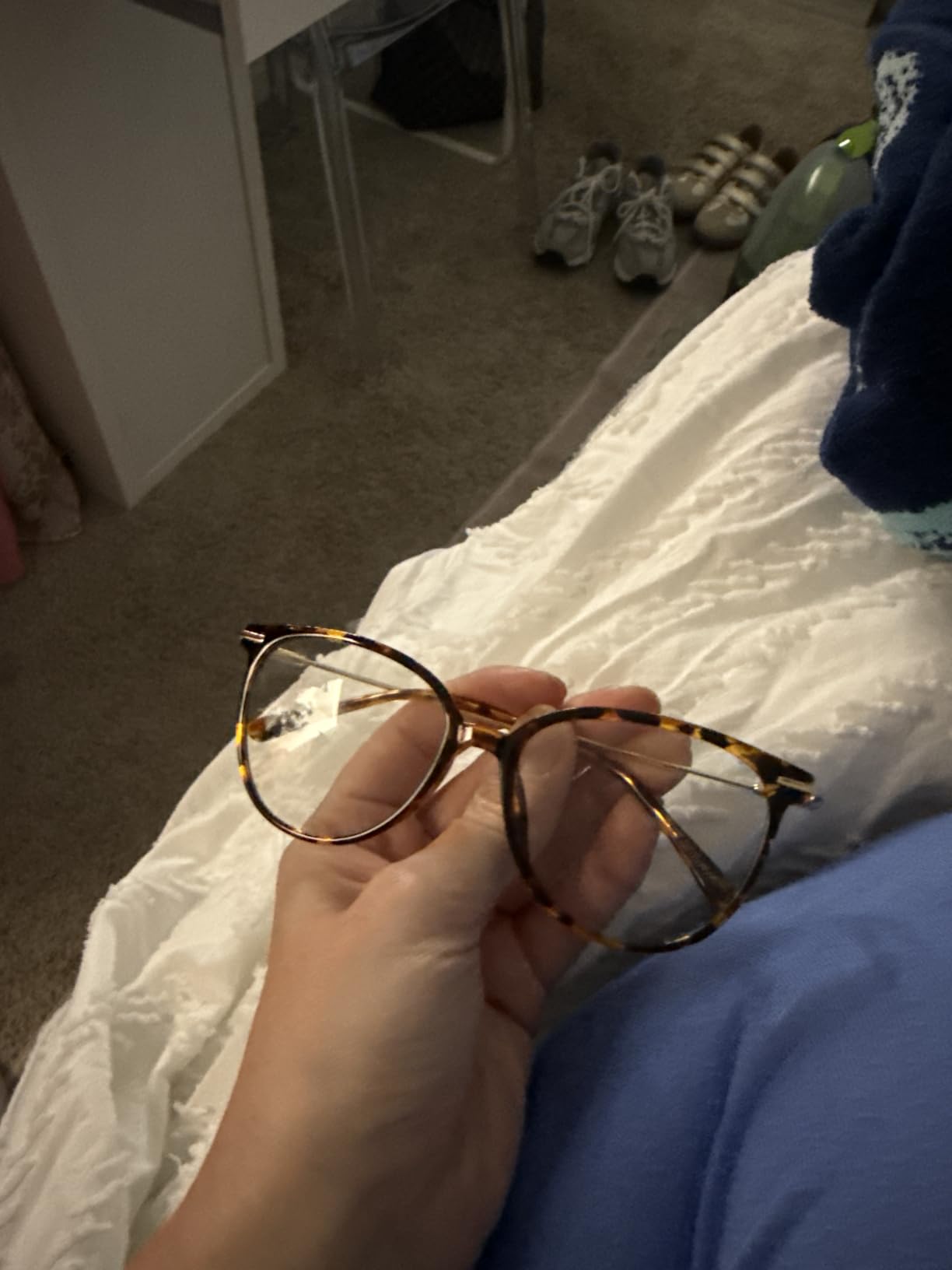 Gaoye Round Blue Light Blocking Glasses | UV400 Protection, Round TR90 Frames, Metal Arms, Matching Soft Case, Tea Leopard customer photo 2
