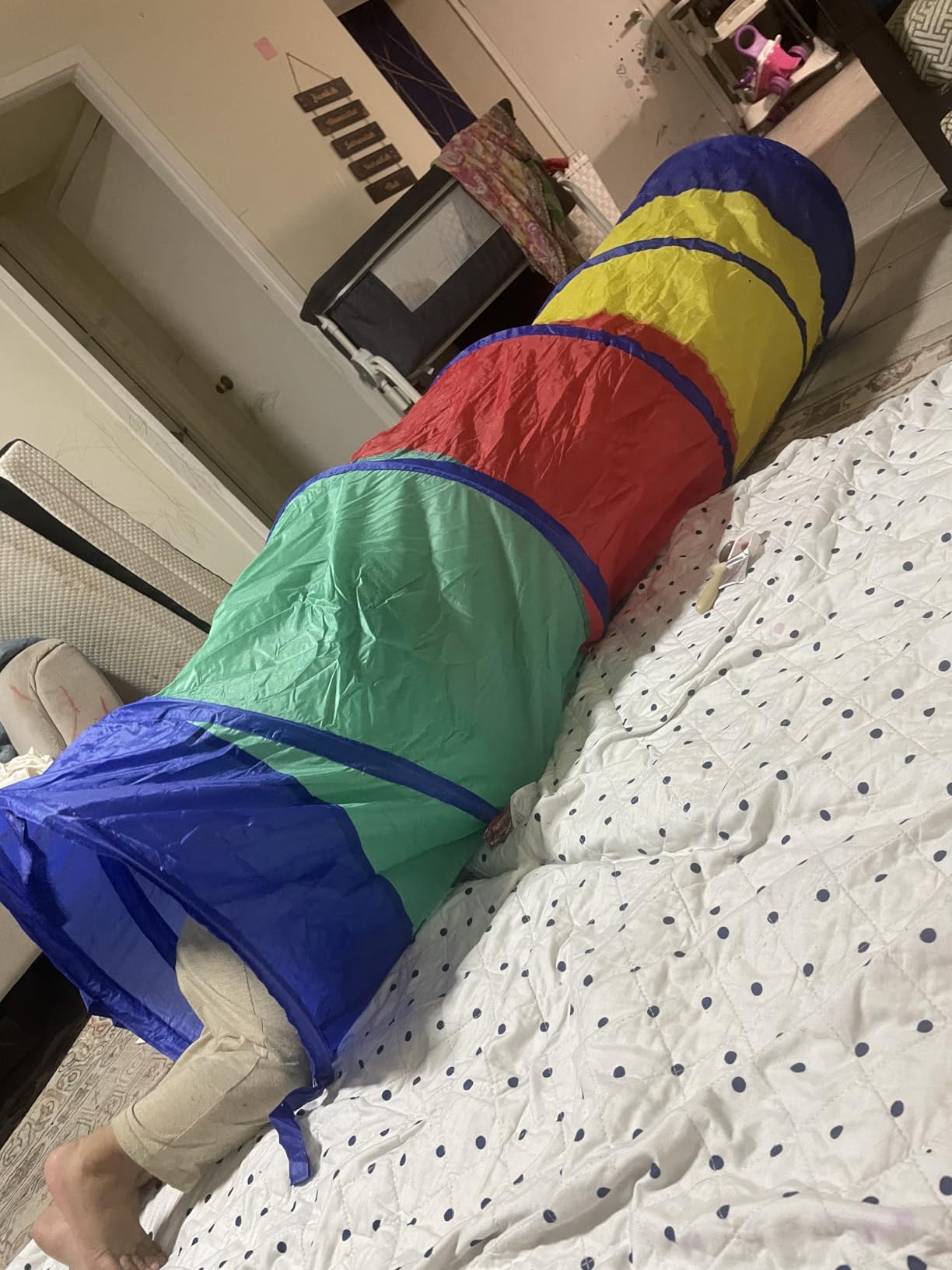 Kiddey Play Tunnel Pop Up Tunnel Toys for Toddlers, Kids Multicolored Tunnel for Indoor/Outdoor Fun, Crawl & Play, Obstacle Course for Kids Gifts for Toddlers - Balls Not Included (2 Pk) customer photo 2