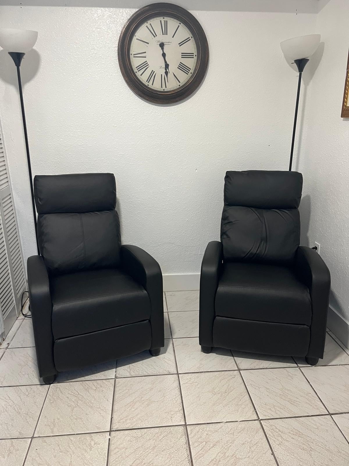 Yaheetech Recliner Chair with 3 Adjustable Angles Living Room Chairs Black | Compact Faux Leather Reclining Sofa Chair with Lumbar Support, Footrest, Pocket Springs for Bedroom Reading Room RV customer photo 2