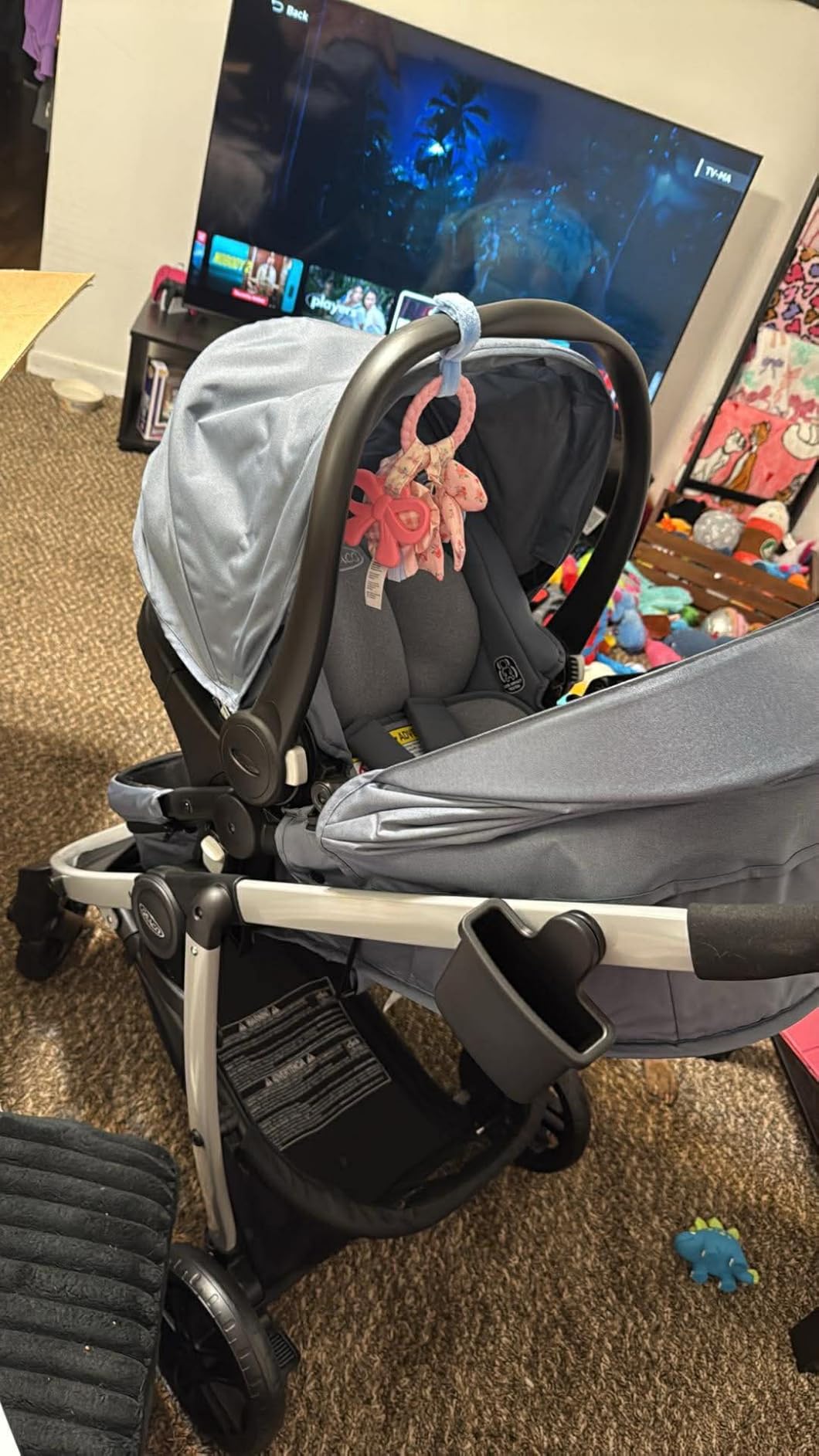 Graco Modes Pramette Travel System, Car Seat and Stroller Combo, Includes SnugRide LX Infant Car Seat and Baby Stroller, 3 Modes: Car Seat Carrier, Pramette, Toddler Stroller, Ellington customer photo 2