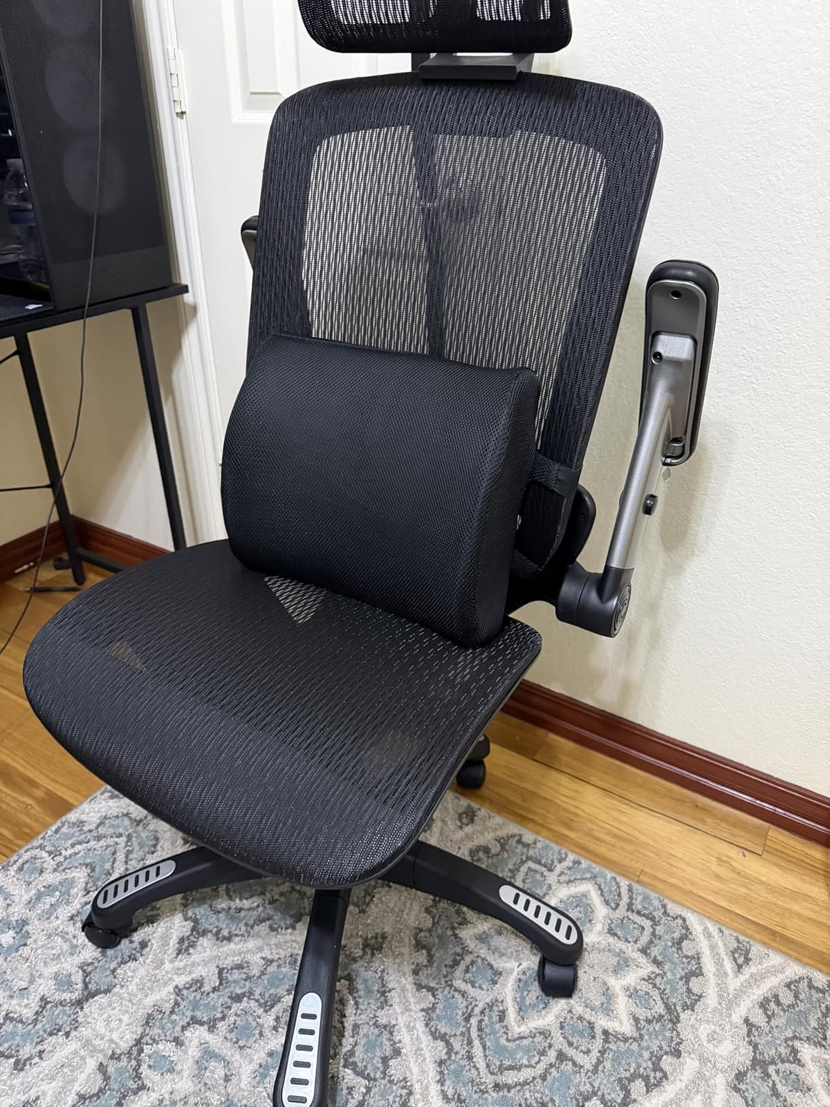 GABRYLLY Ergonomic Office Chair, High Back Home Desk Chair with Headrest, Flip-Up Arms, 90-120° Tilt Lock and Wide Cushion, Big and Tall Mesh Chairs for Man Woman, Black Task Chair customer photo 1