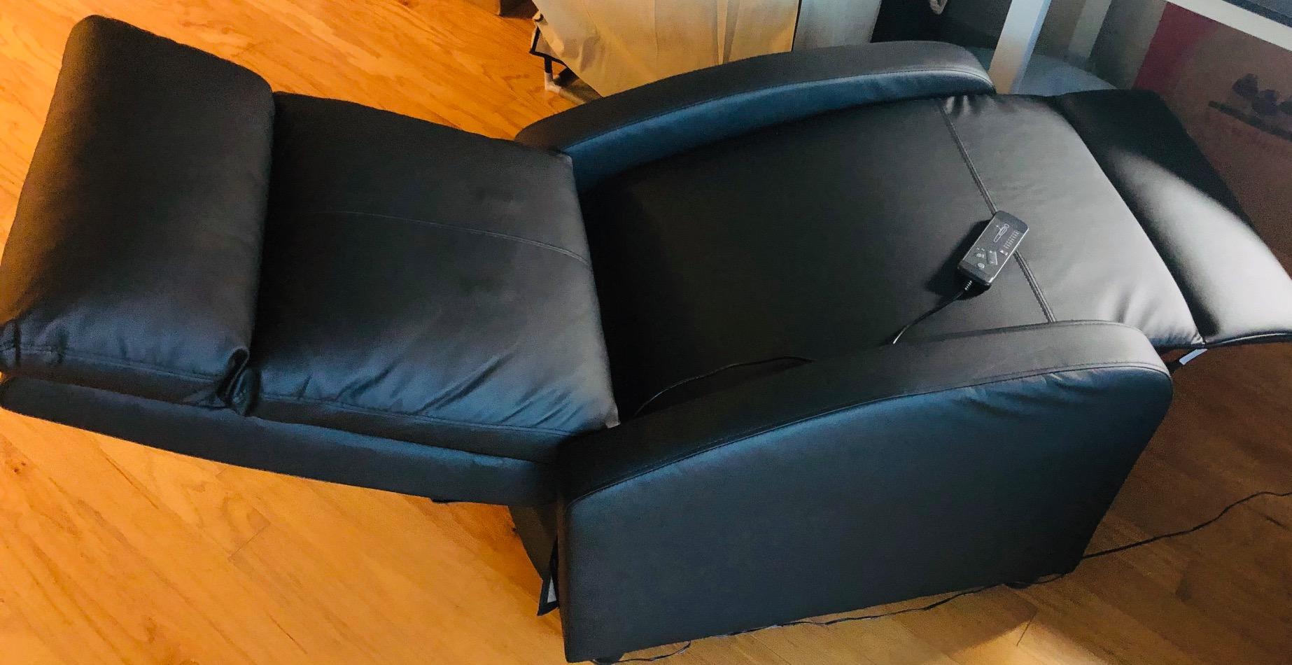 Furniwell Massage Recliner Chair for Living Room PU Leather Reclining Chair | Black Adjustable Home Theater Seating, Modern Winback Single Sofa for Adults with Footrest customer photo 1