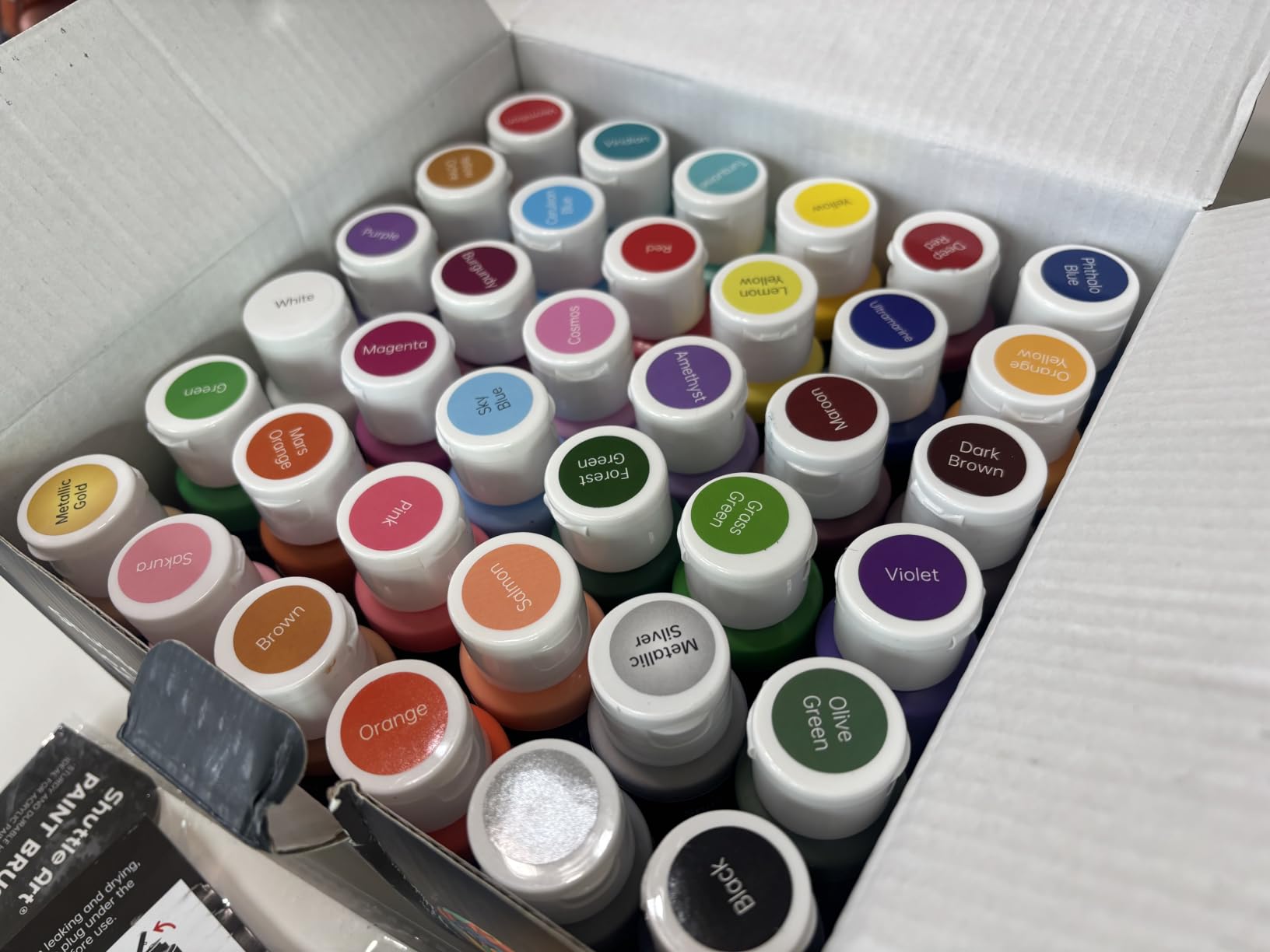 Shuttle Art Acrylic Paint, 36 Colors Acrylic Paint Set with Brushes & Palette, 2oz/60ml Bottles, Rich Pigments Non-toxic for Artists Kids & Adults, Painting on Canvas Rocks Ceramic Wood customer photo 1