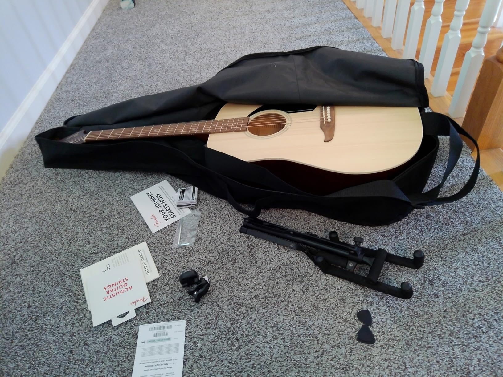 Fender California Debut Redondo Series Acoustic Guitar Starter Kit, Natural | Includes gig bag, stand, tuner, strap, picks, 2-year warranty, California Series dreadnought body, ideal for beginners customer photo 1