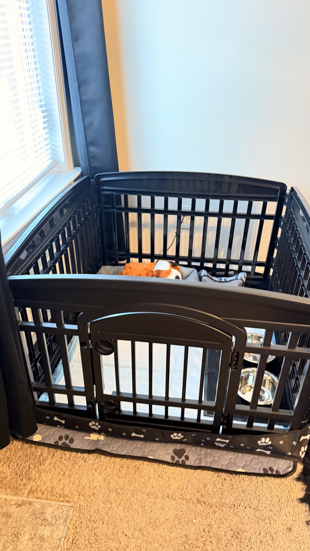 IRIS USA 8-Panel Dog Playpen, Pet Enclosure, White | Pet Containment, Custom Pen Configuration, Multi-Shape Setup, Flexible Boundary, Stable Non-Tip Base, Tool-Free Assembly customer photo 1