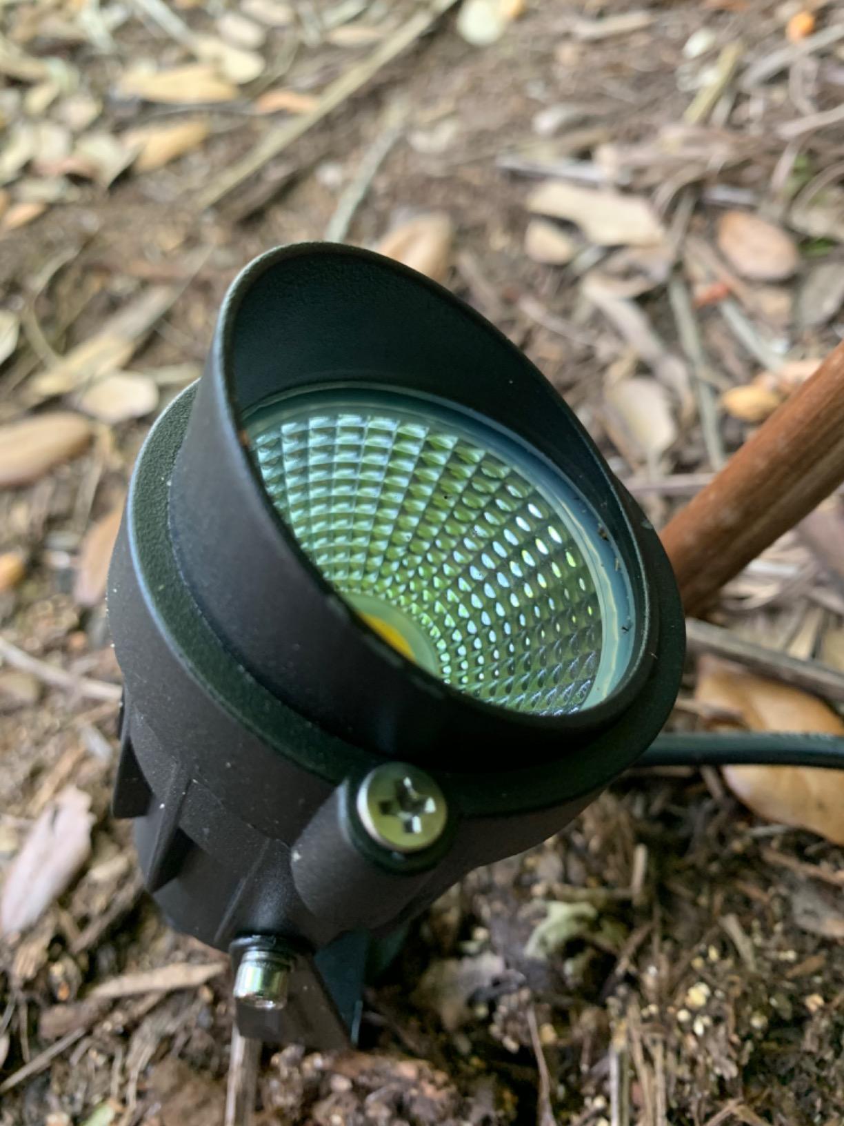 SUNVIE 12W Low Voltage LED Landscape Lights with Connectors, Outdoor 12V Super Warm White (900LM) Waterproof Garden Pathway Lights Wall Tree Flag Spotlights with Spike Stand (10 Pack with Connector) customer photo 1