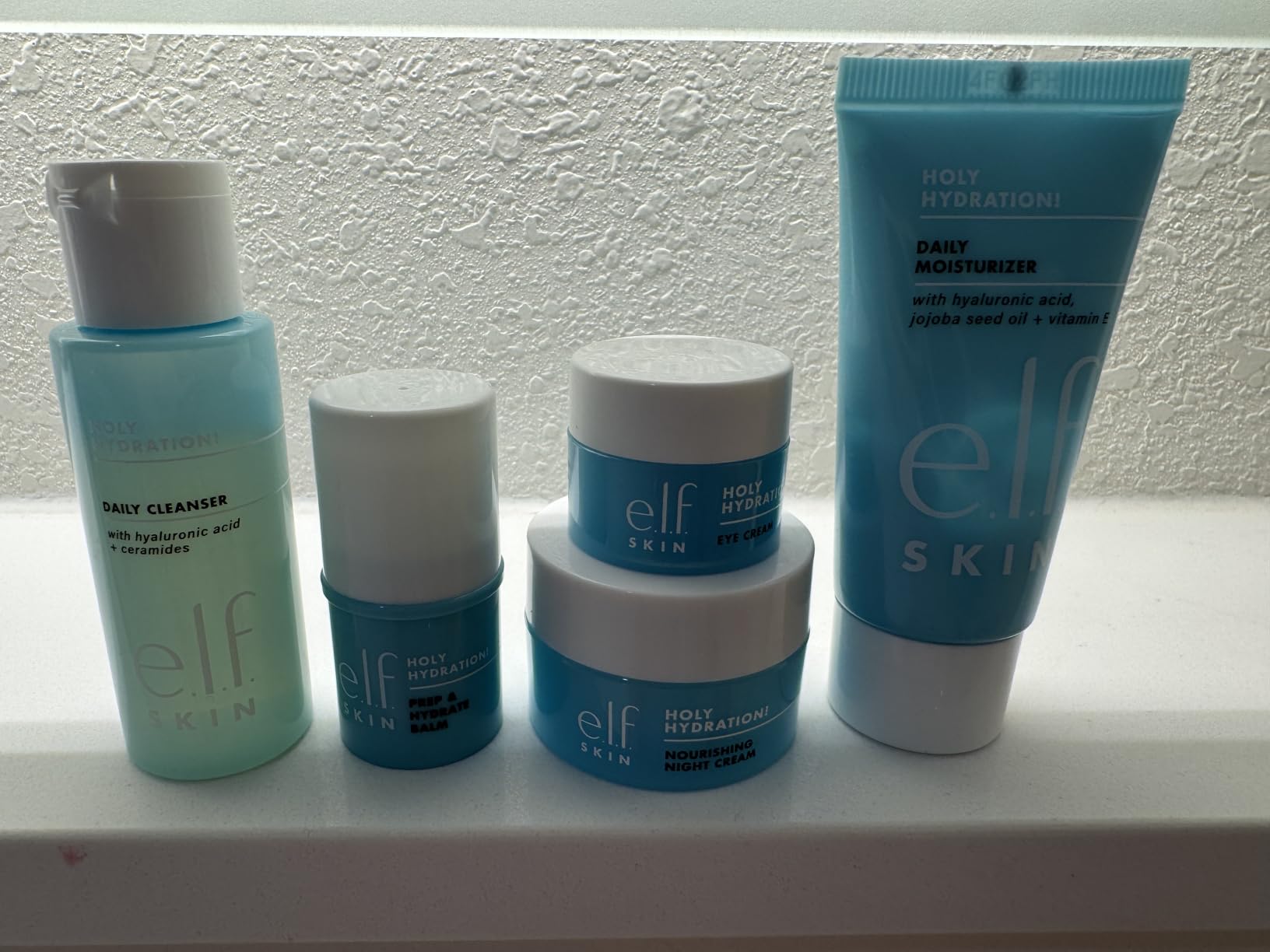 e.l.f. SKIN Holy Hydration! Jet Set Hydration Kit, Travel Friendly Hydrating Skincare Set, Face Cleanser, Balm, Moisturizer, Eye Cream & Night Cream, Vegan & Cruelty-Free customer photo 1
