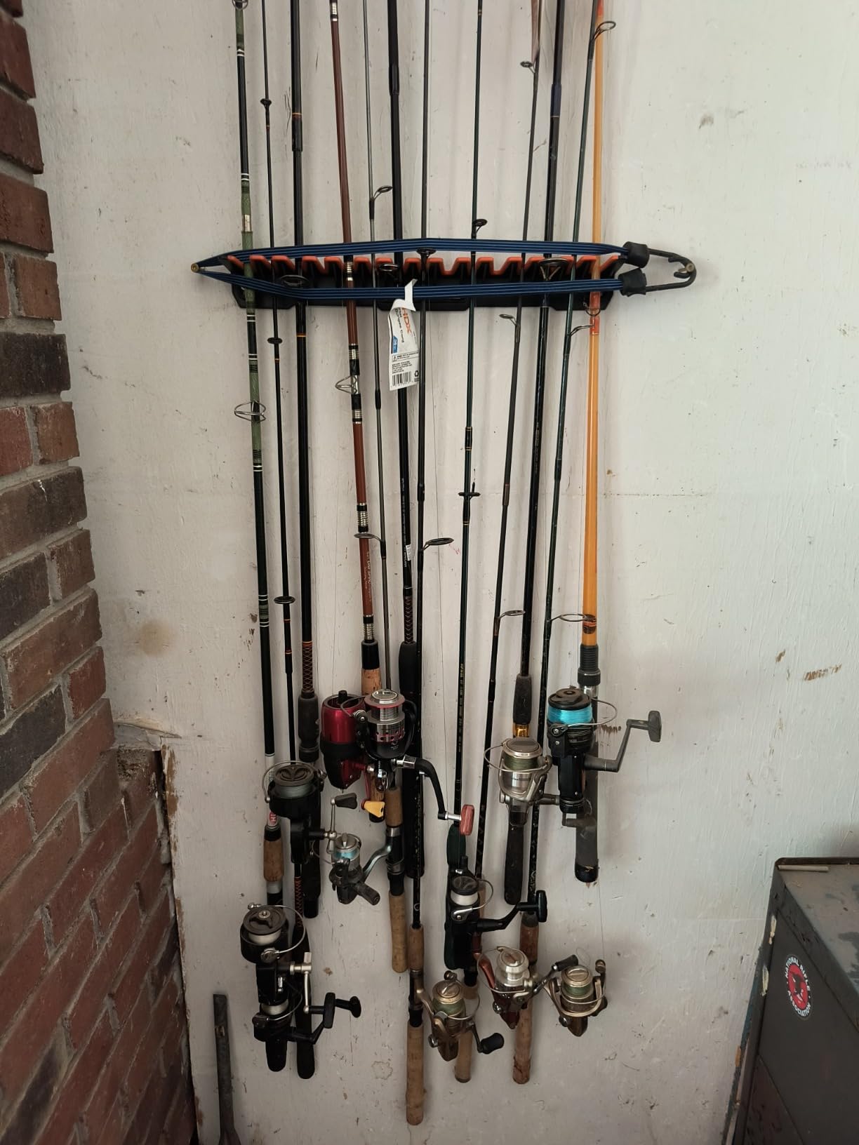 KastKing V15 Vertical Fishing Rod Holder, Wall Mounted Fishing Rod Rack, Store 15 Rods or Fishing Rod Combos in less than 18