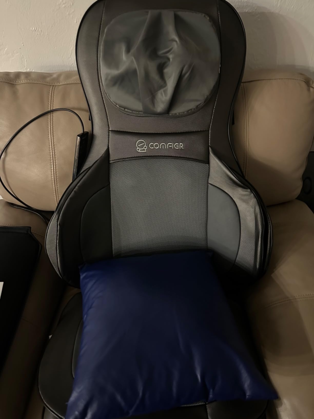 COMFIER Shiatsu Neck and Back Massager with Heat, Massage Chair Pad with Adjustable Neck, Rolling & Spot Back Massage, 3-Level Compression and Seat Vibration for Home Office Chairs customer photo 1