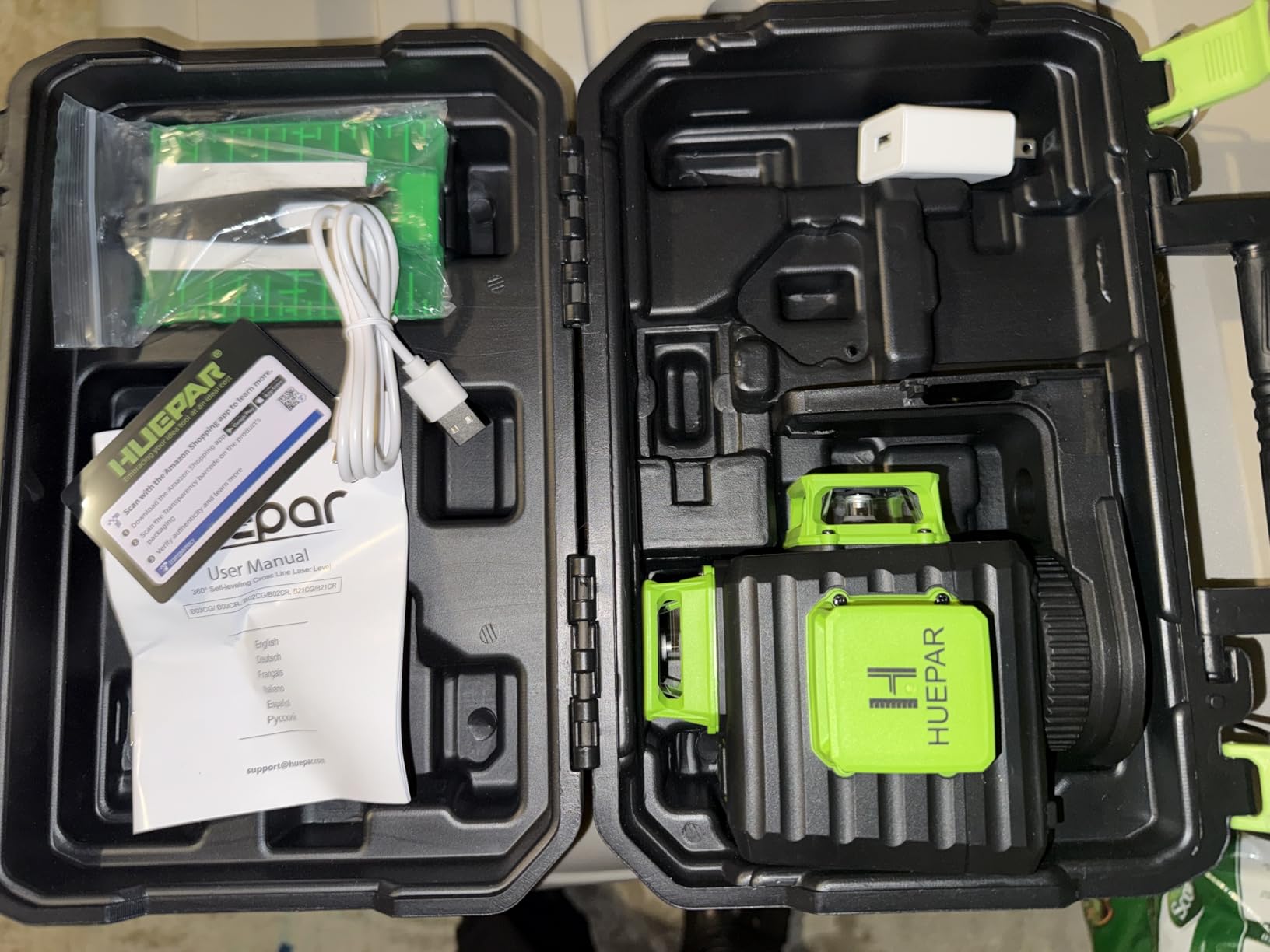 HUEPAR Laser Level 360 Self Leveling, 3x360° Best Green Line Laser Leveler customer photo 1