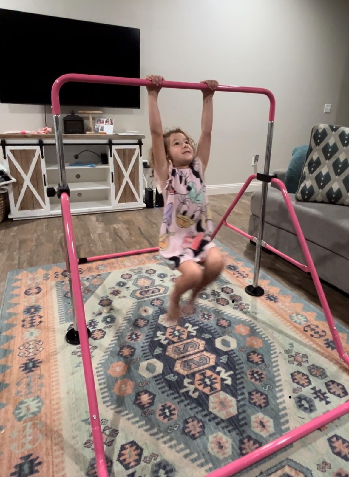 WATBKHE Gymnastics Bars for Kids Gymnastic Equipment | Adjustable Height, Foldable Structure, Stable Load Support, Triangular Base, Thickened Steel Tubes for Indoor & Outdoor customer photo 2