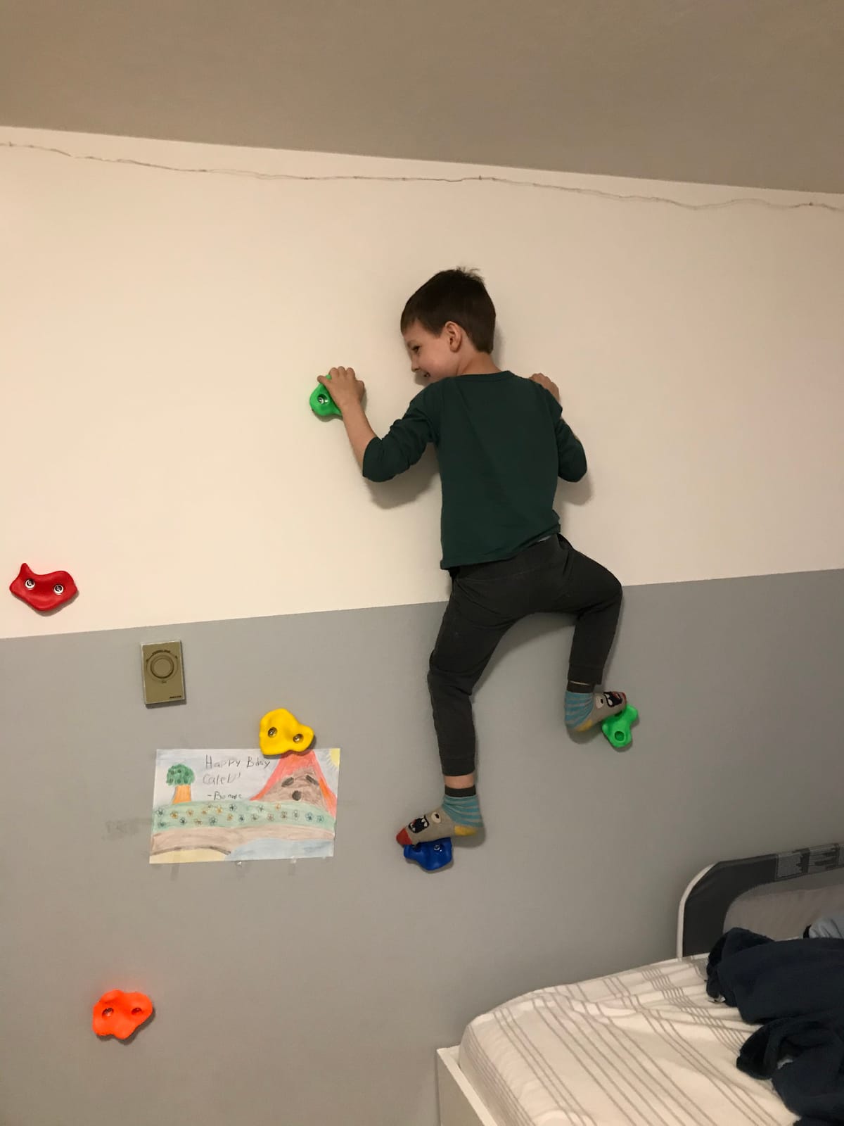Rock Climbing Holds, Colorful Textured Wall Rocks with Hardware | Textured climbing rocks with bolts and washers for compatible wood playsets, indoor walls, backyard walls, and route setups customer photo 2