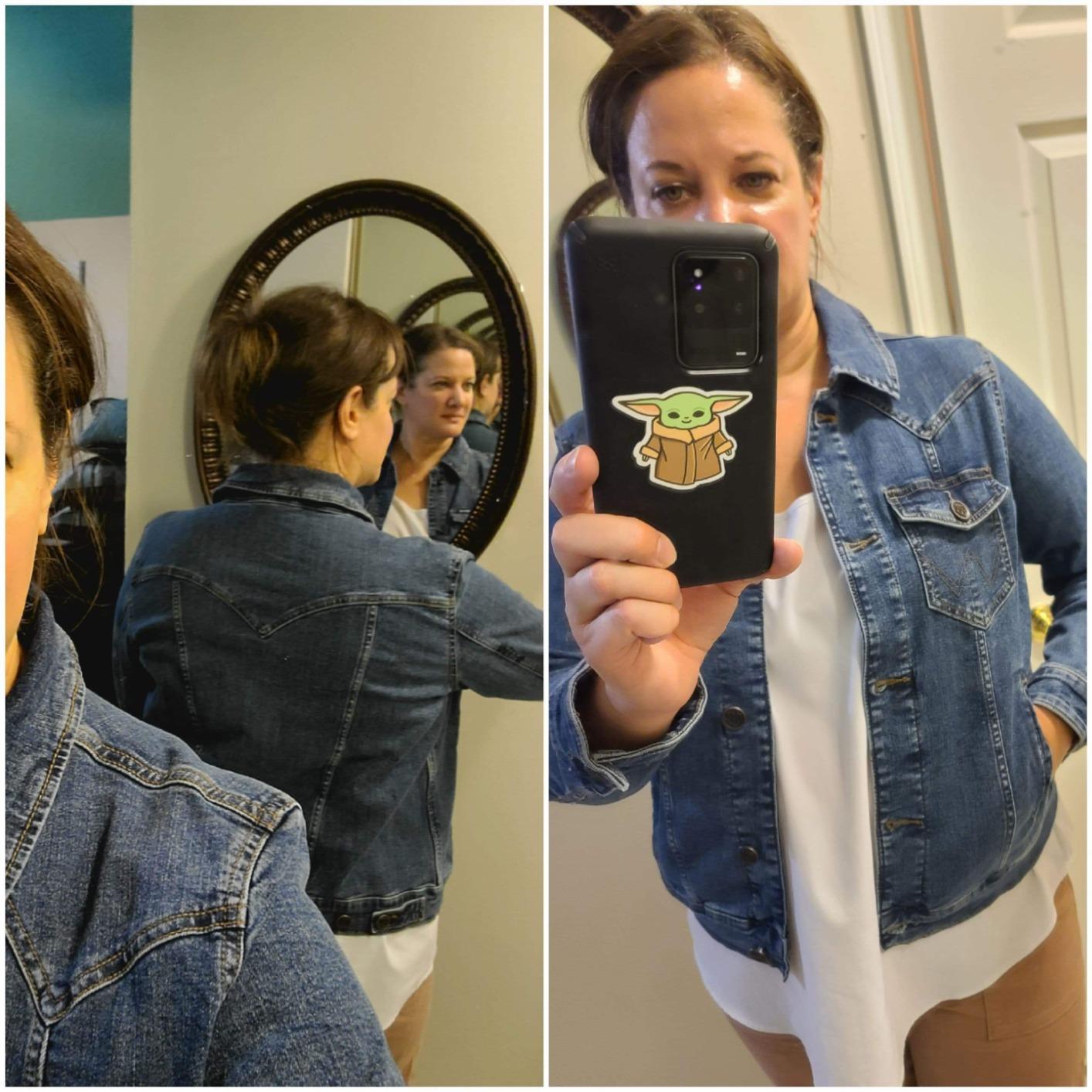 Wrangler Women's Dark Wash Denim Jacket customer photo 1
