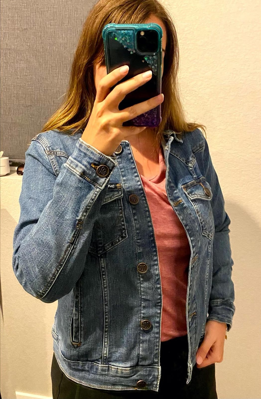 Wrangler Women's Dark Wash Denim Jacket customer photo 2