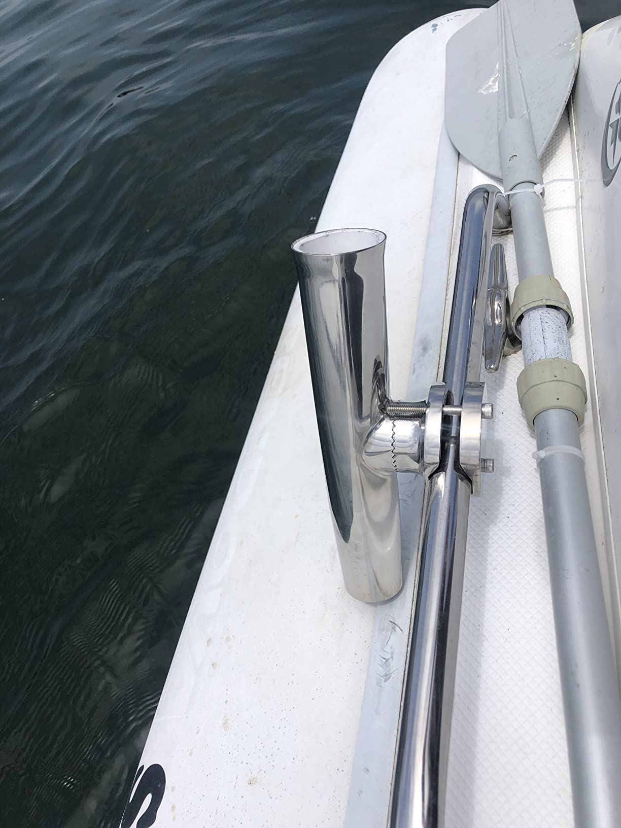 (2X) 316 Stainless Tournament Style Boat Fishing Rod Holder Clamp on Fishing Rod Holder for Boat 1-1/4