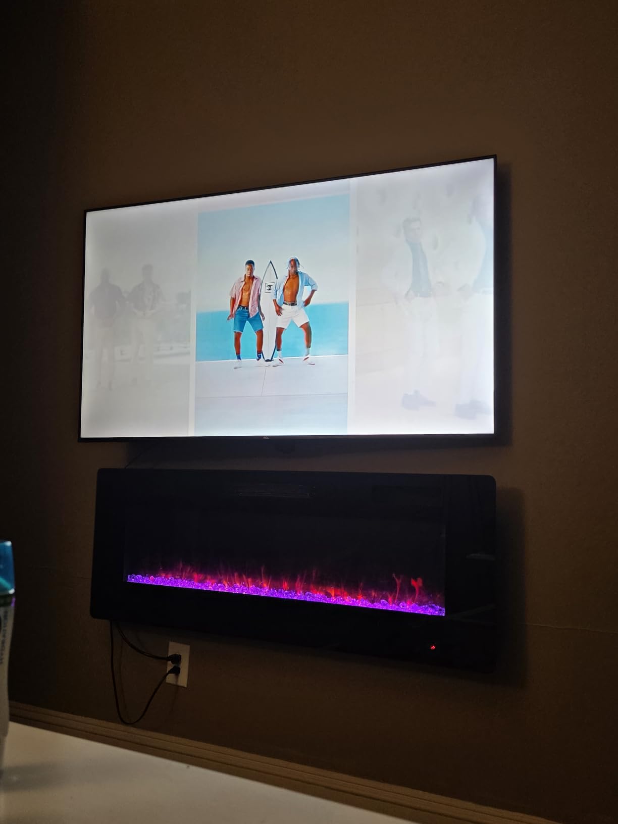 50 inch Electric Fireplace Recessed and Wall Mounted Insert Update | Fireplace Heater with Ultra-Thin Lightweight LED Flush Mount Linear Fit, Timer, Touch Screen, Remote Control, Black customer photo 1
