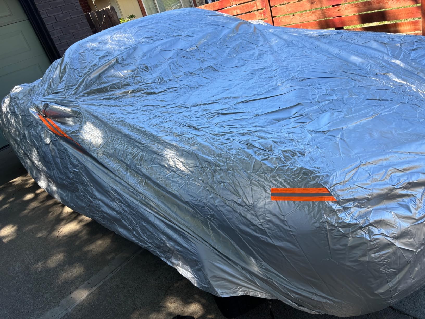 Kayme Car Cover Waterproof All Weather Fit Sedan (194 to 208 Inch) H4 | UV-shield protection, wind-dust barrier, breathable fabric, anti-theft lock customer photo 2