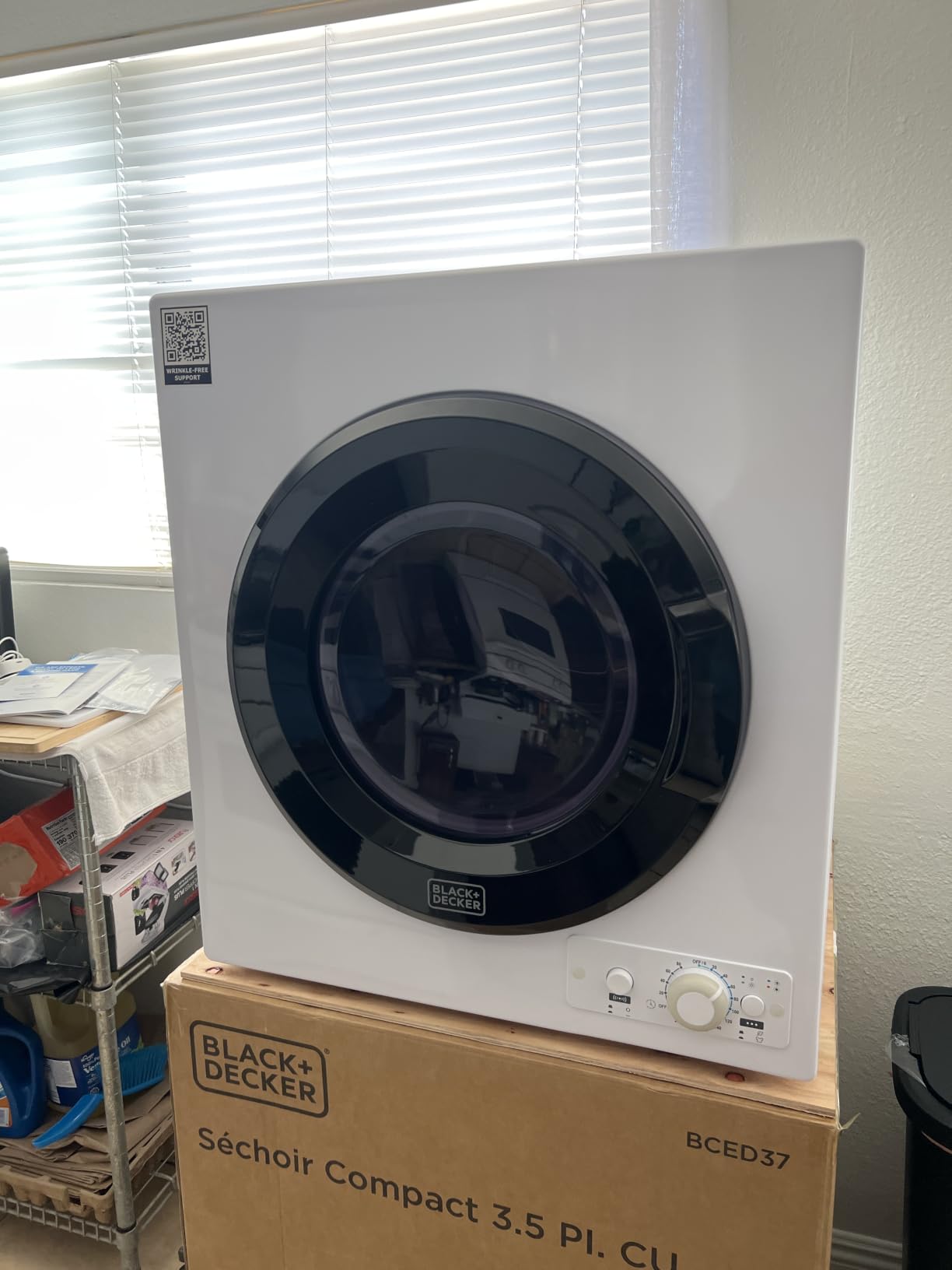BLACK+DECKER BCED37 Compact Dryer for Standard Wall Outlet, Small, 4 Modes, Load Volume 13.2 lbs., White customer photo 2